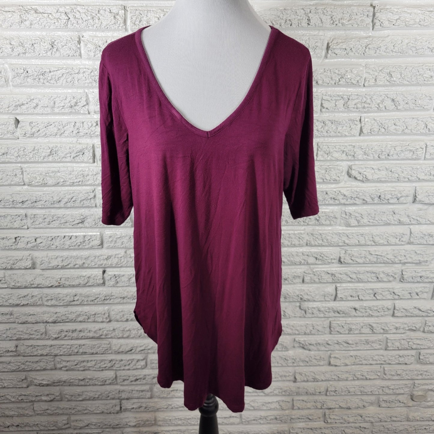 Torrid Super Soft Knits Womens Top 2 2X Plus Tee Tunic Purple Poly Blend Comfy