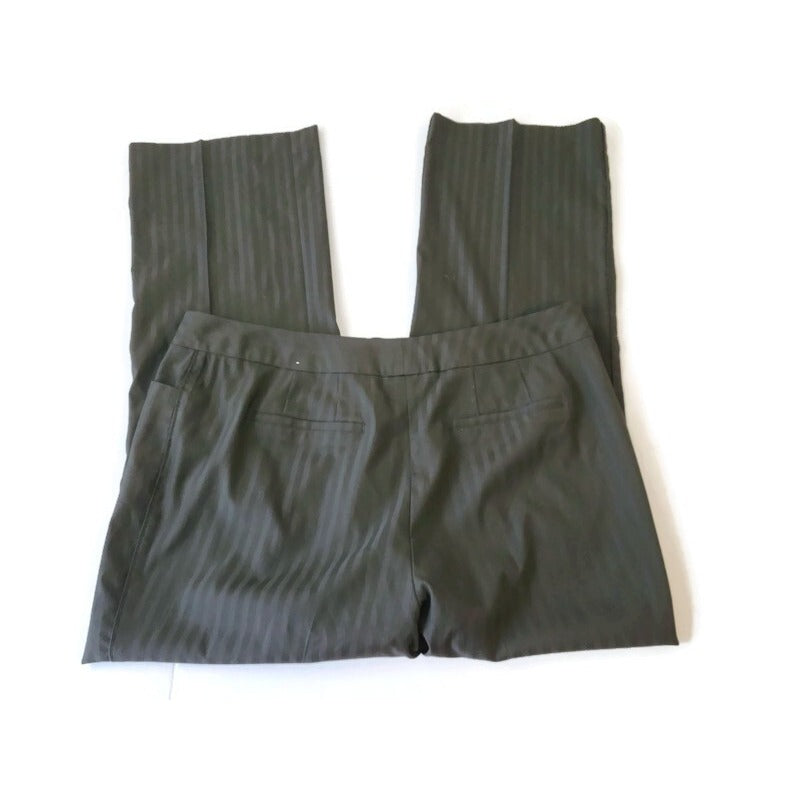 Worthington Womens Pants 18W Plus Black Stripe Poly Blend Zip Stretchy Career