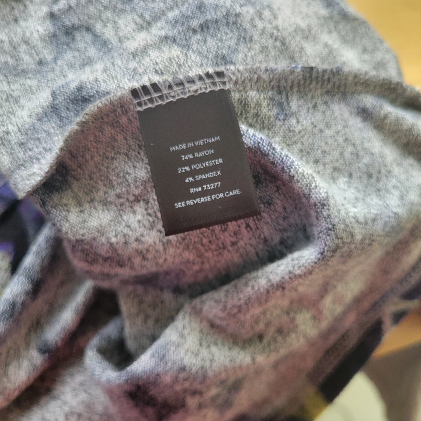 Simply Vera Wang Women Top Extra Large XL Long Sleeve Cowl Neck Purple Gray Knit