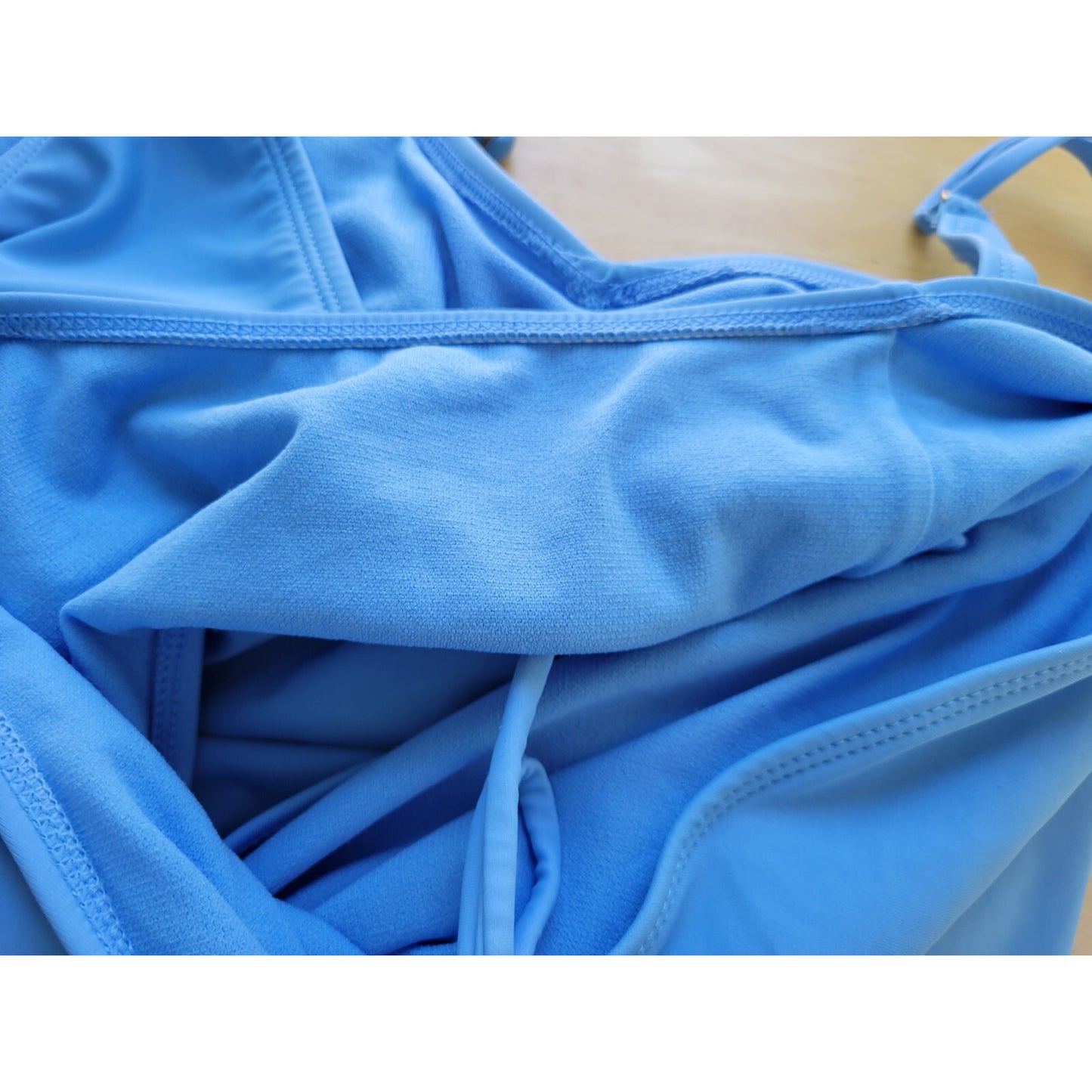 Time Tru Womens Swimsuit Extra Large XL One Piece Blue Double Spaghetti Bra