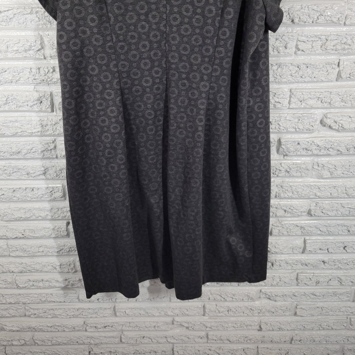 Signature Robbie Bee Womens Dress 20W Plus fit Flare Gray Circles Pockets Casual