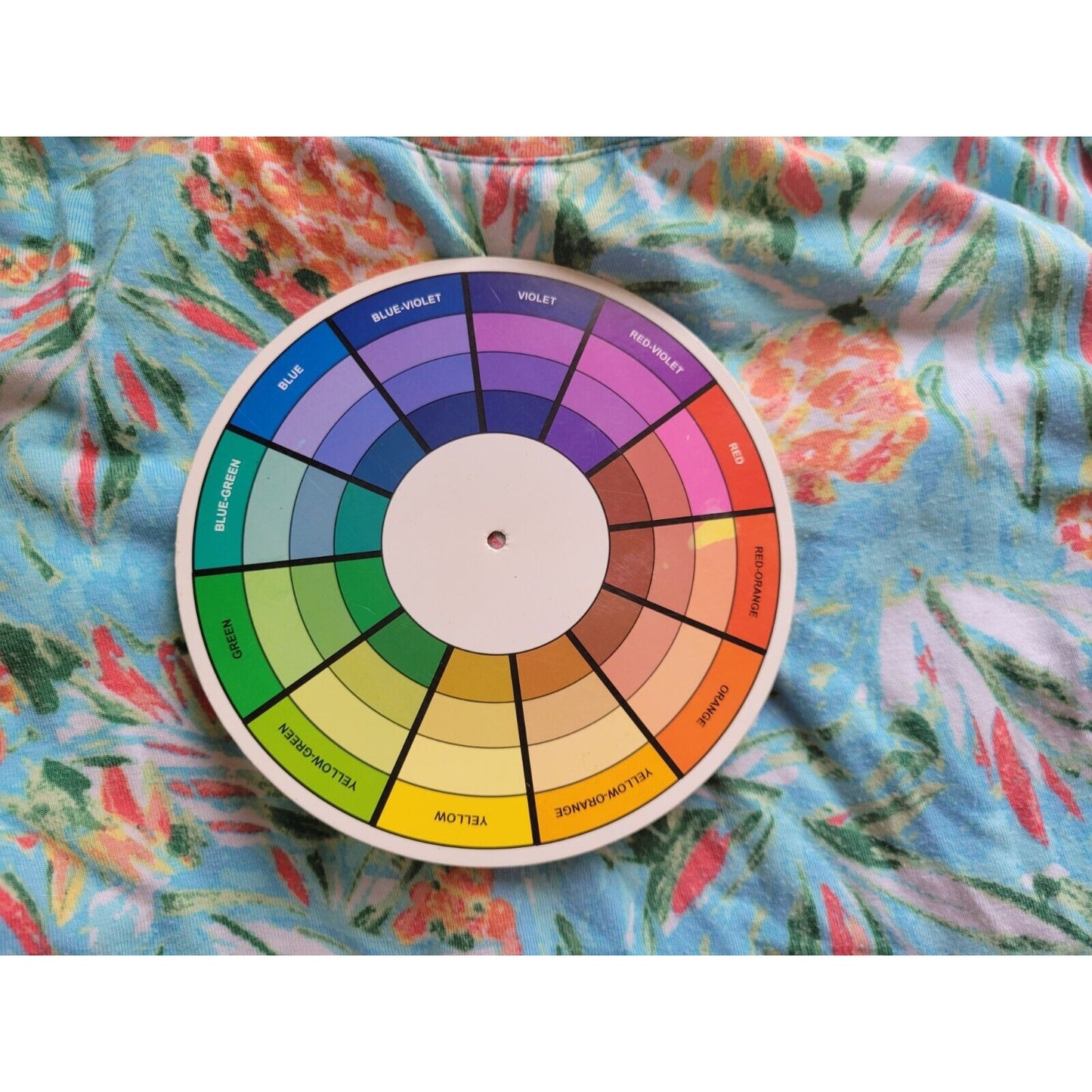 Palm Grove Womens Top 1X Plus 3/4 Sleeve Pullover Blue Floral Rayon Tied Hem