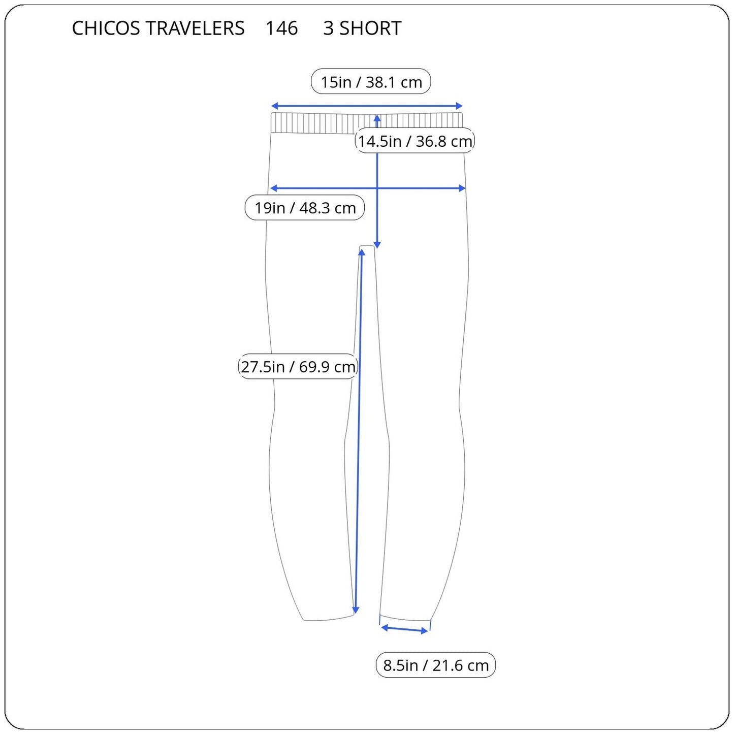 Chico's Womens Pants 3 Short Standard XLP Black Short Stretch Soft Travel Knit