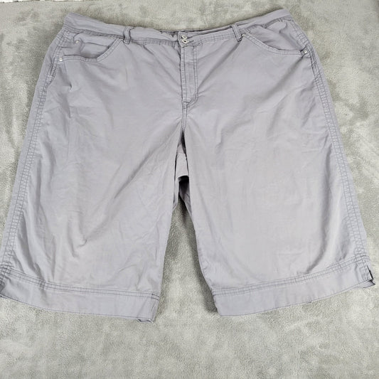 Bandolino Womens Shorts 24W Plus Bermuda Gray Cotton Blend Comfy Lightweight