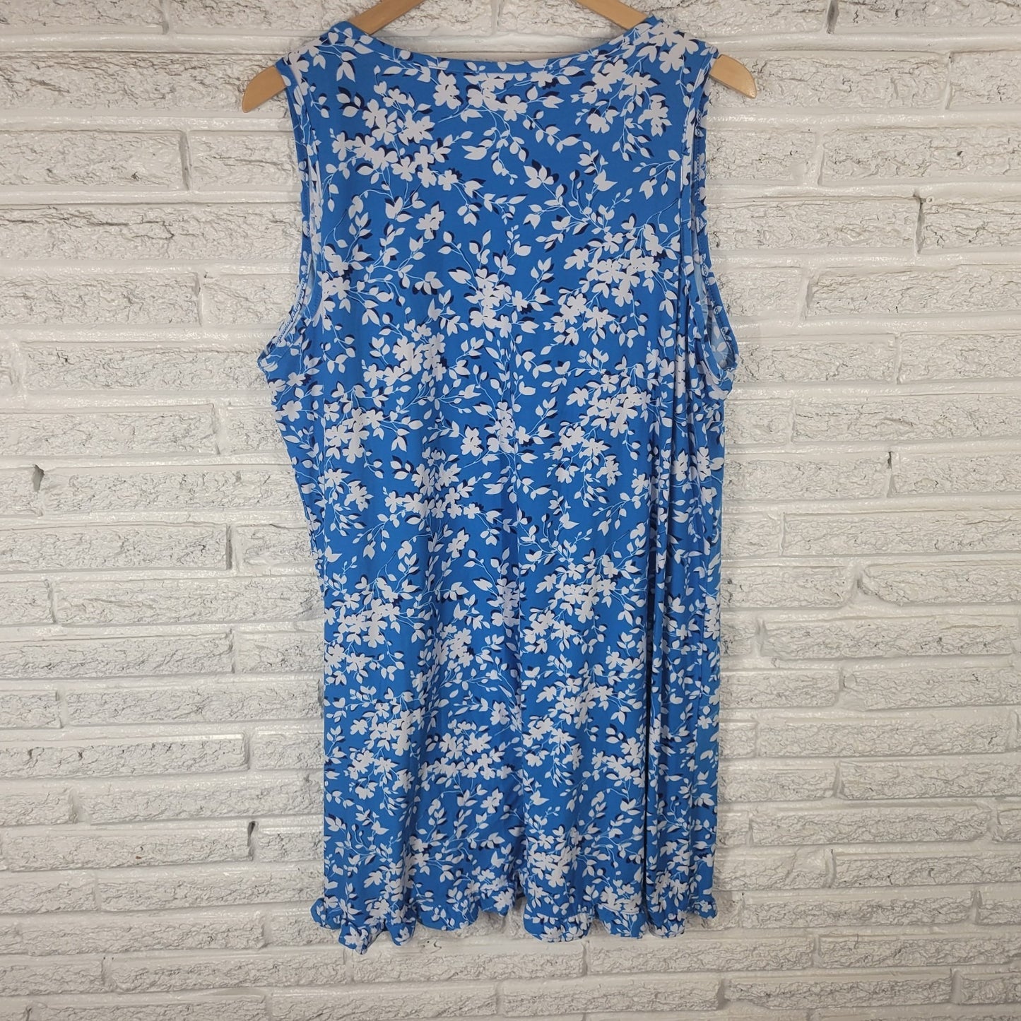Draper James Womens Nightgown XXL XXXL Plus Blue Floral Ruffle Soft Loungewear