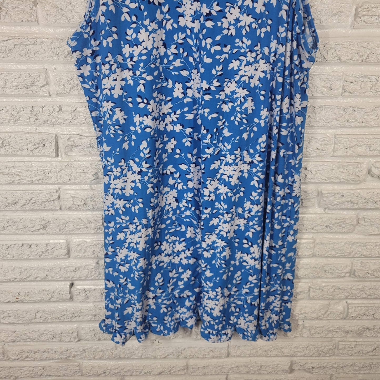 Draper James Womens Nightgown XXL XXXL Plus Blue Floral Ruffle Soft Loungewear