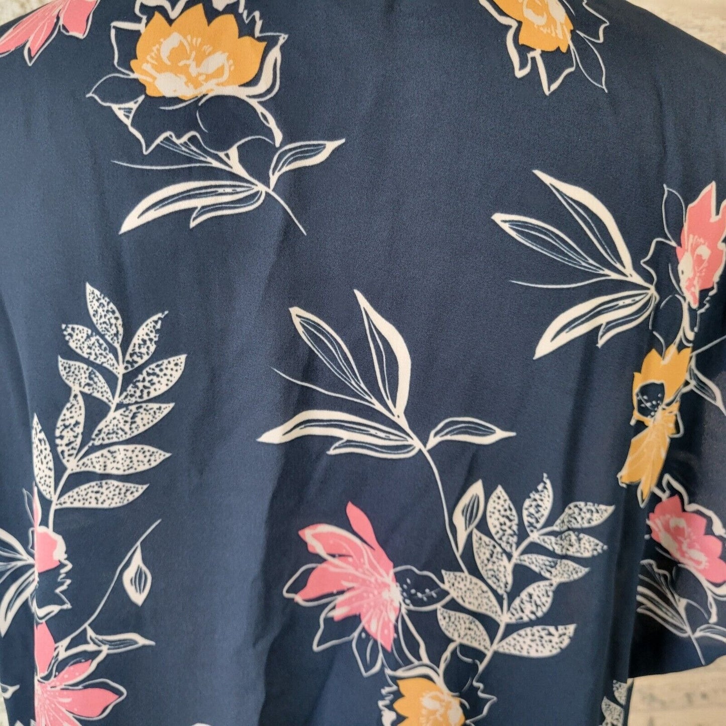 Apt 9 Womens Top XXL Sleeveless Blue Pink Floral Polyester Lightweight Button Up