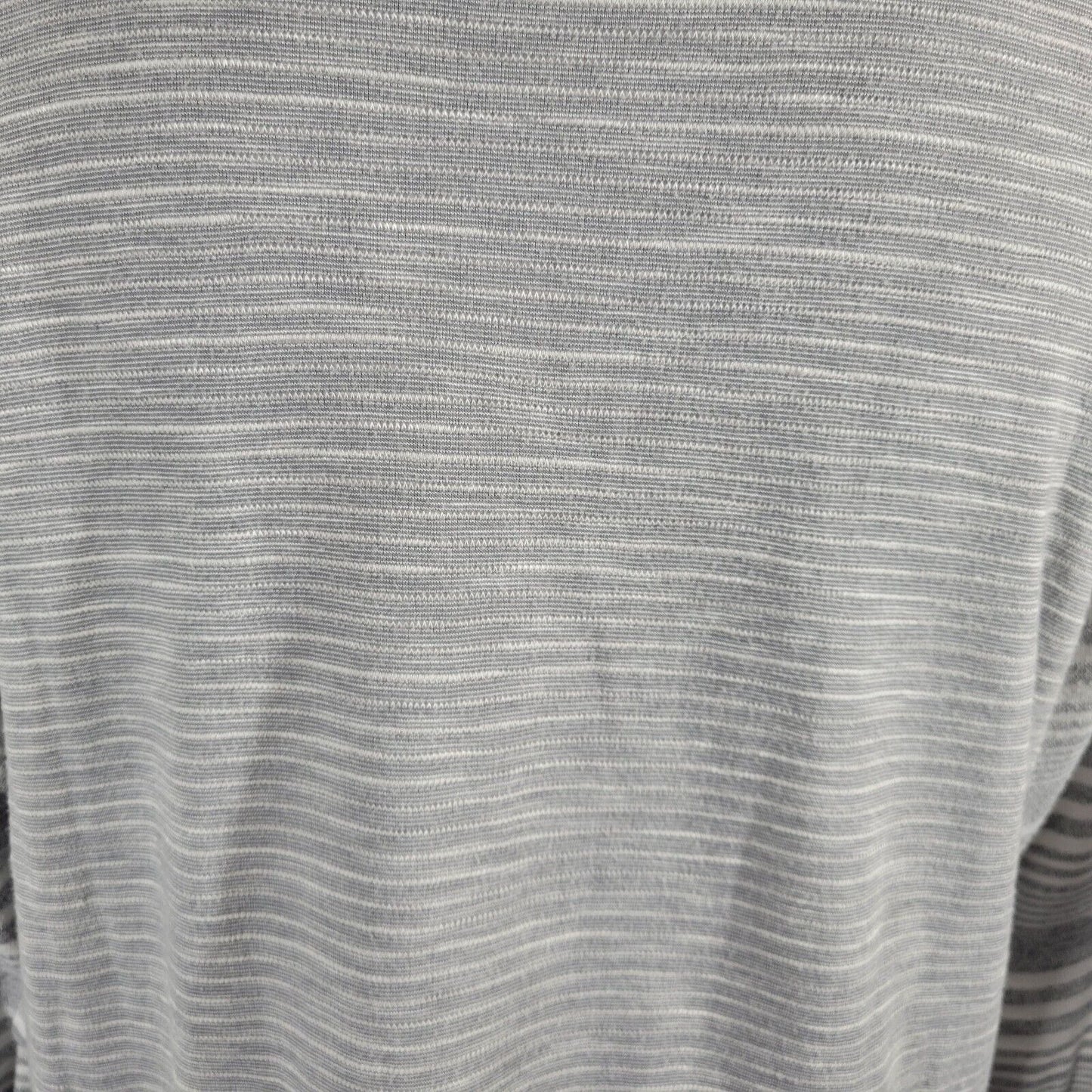 Onque Womens Top Extra Large XL 3/4 Sleeve Gray Stripe Knit Soft Comfy Casual