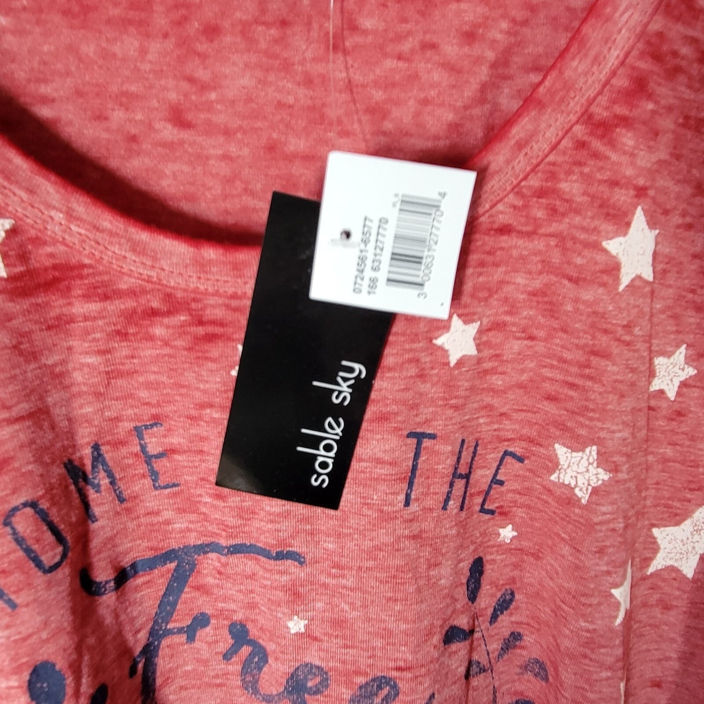 Fourth of July Womens Top 3X Plus Tank Patriotic Home of the Free Red Burnout