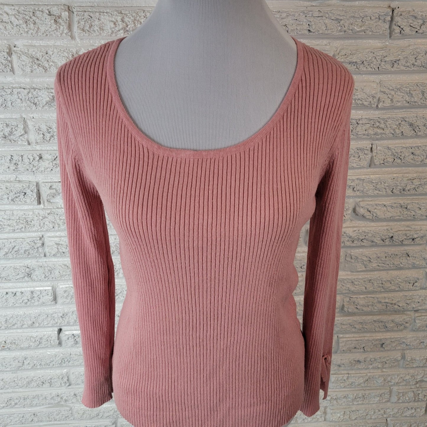 41 Hawthorn Women Sweater Extra Large Long Sleeve Pink Ribbed Lightweight Casual
