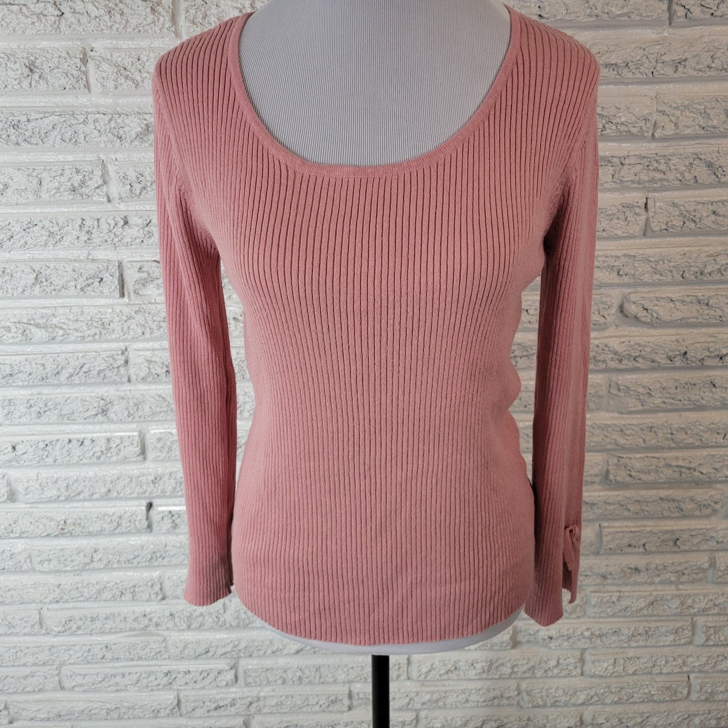 41 Hawthorn Women Sweater Extra Large Long Sleeve Pink Ribbed Lightweight Casual