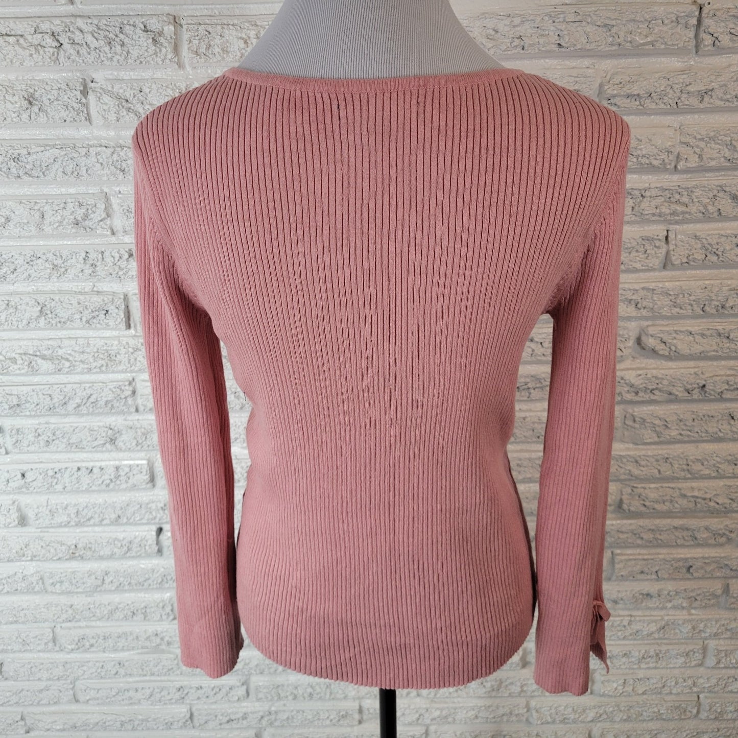 41 Hawthorn Women Sweater Extra Large Long Sleeve Pink Ribbed Lightweight Casual