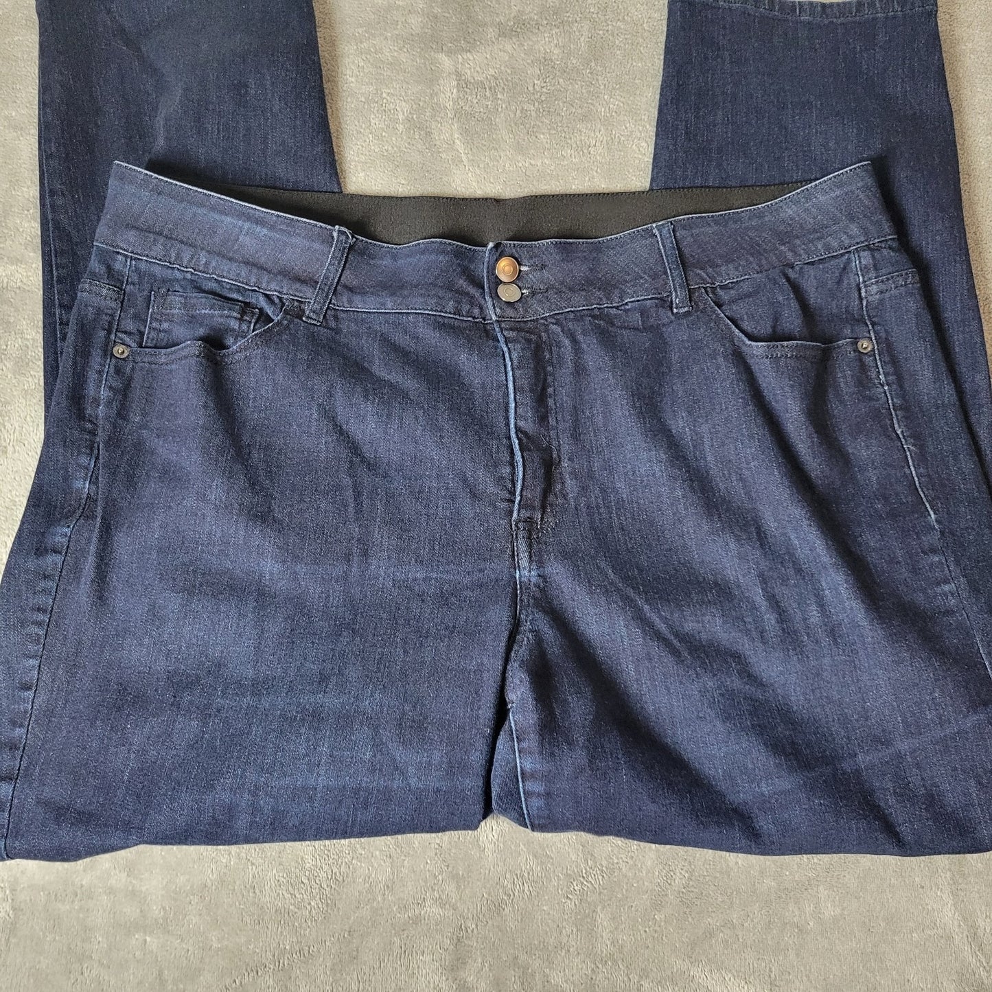 Venezia Lane Bryant Womens Jeans 22 Plus Straight Leg Dark Blue Denim Zip Fly