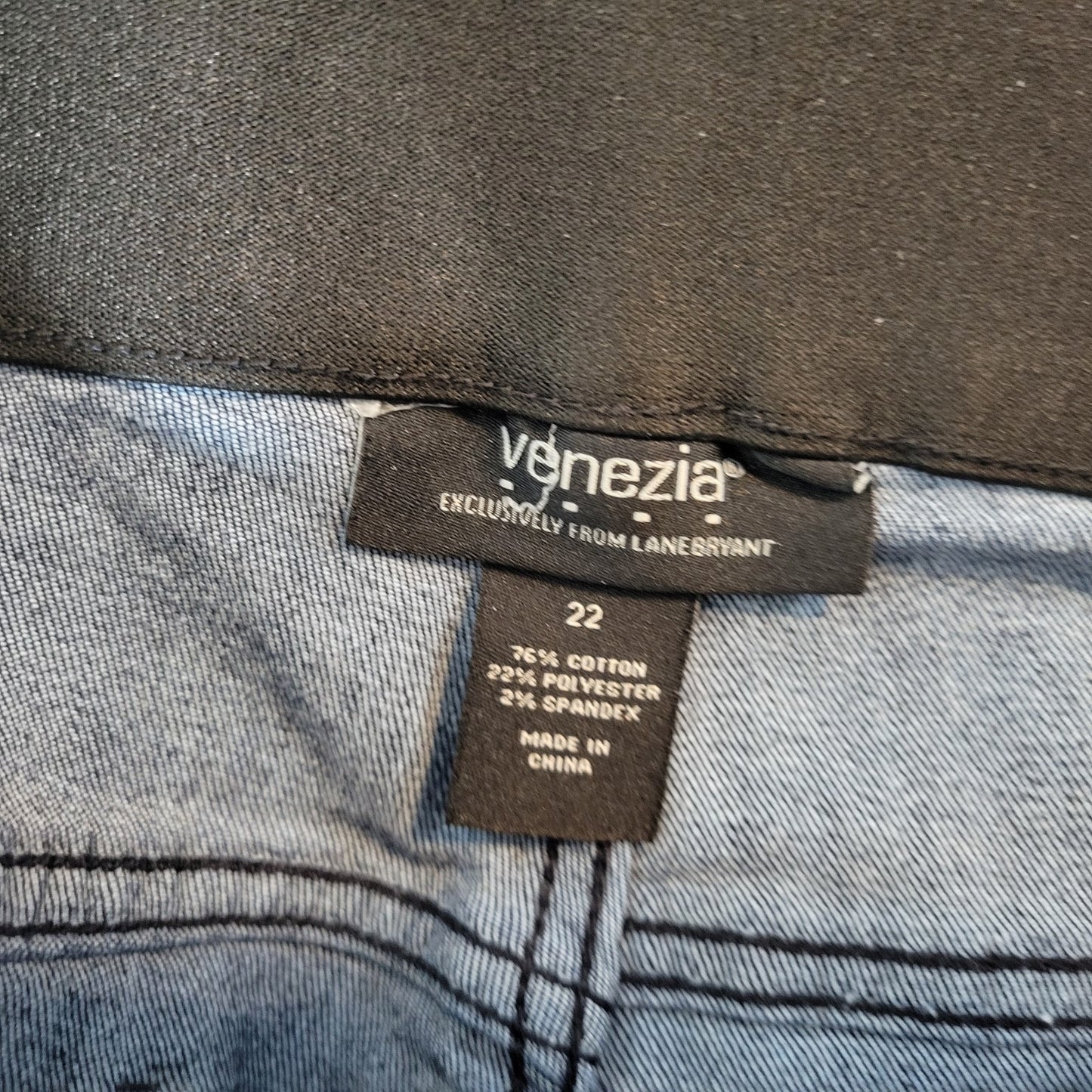 Venezia Lane Bryant Womens Jeans 22 Plus Straight Leg Dark Blue Denim Zip Fly