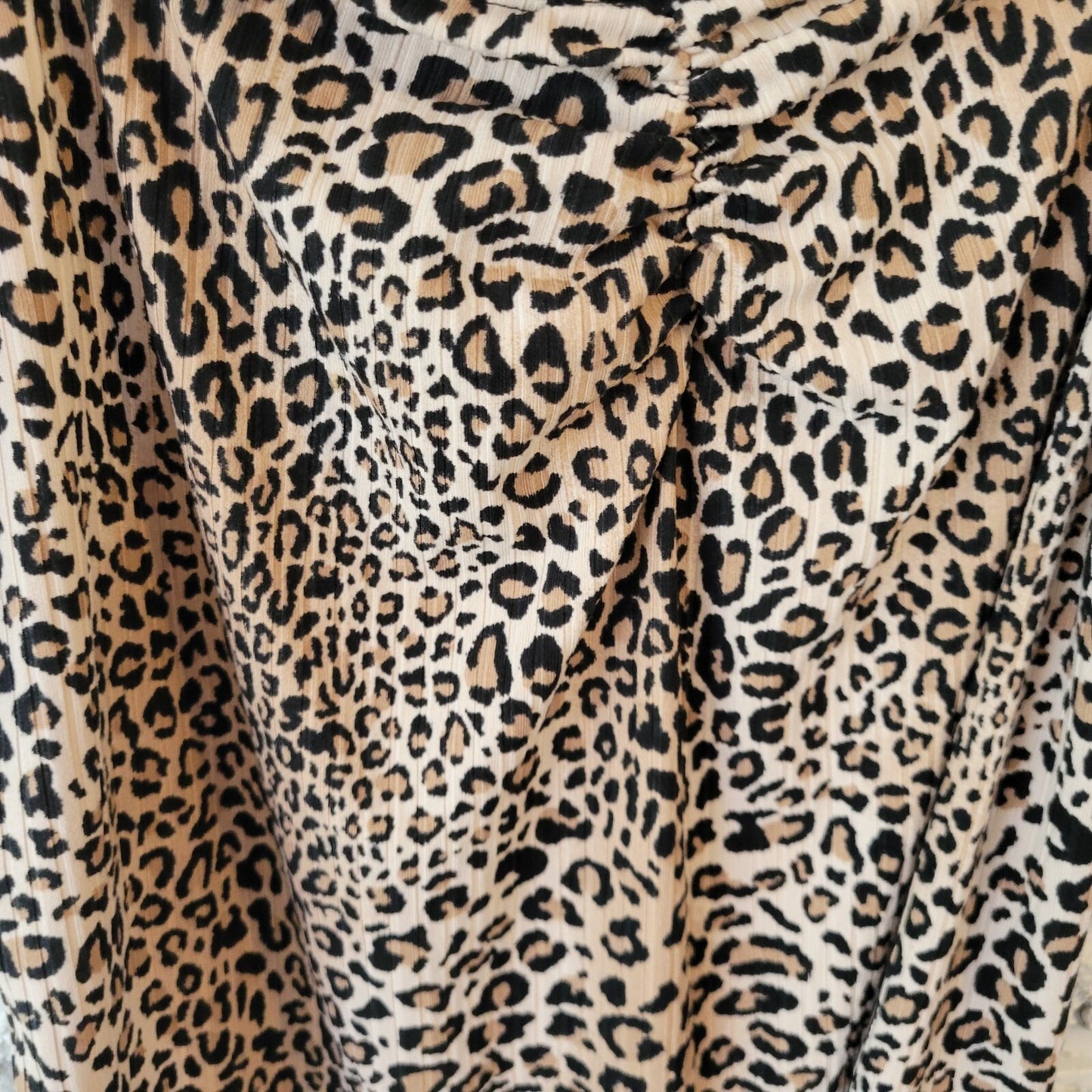 White Birch Womens Top 1X Plus Camisole Tan Animal Print Adjustable Spaghetti