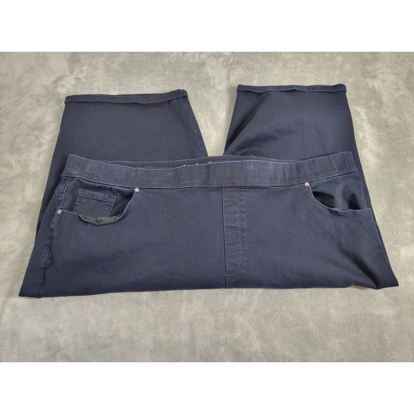 Gloria Vanderbilt Avery Womens Jeans 26W Capri Pull On Black Denim Cotton Blend