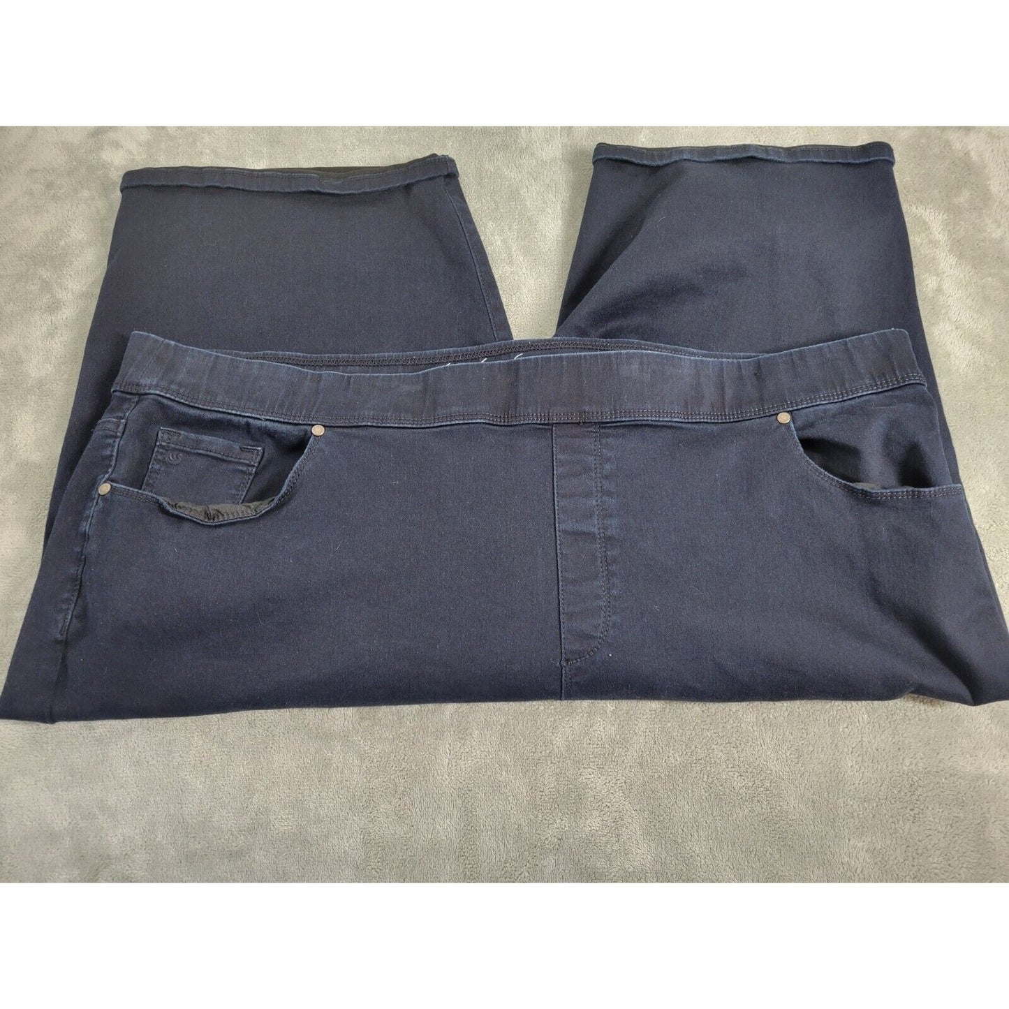 Gloria Vanderbilt Avery Womens Jeans 26W Capri Pull On Black Denim Cotton Blend