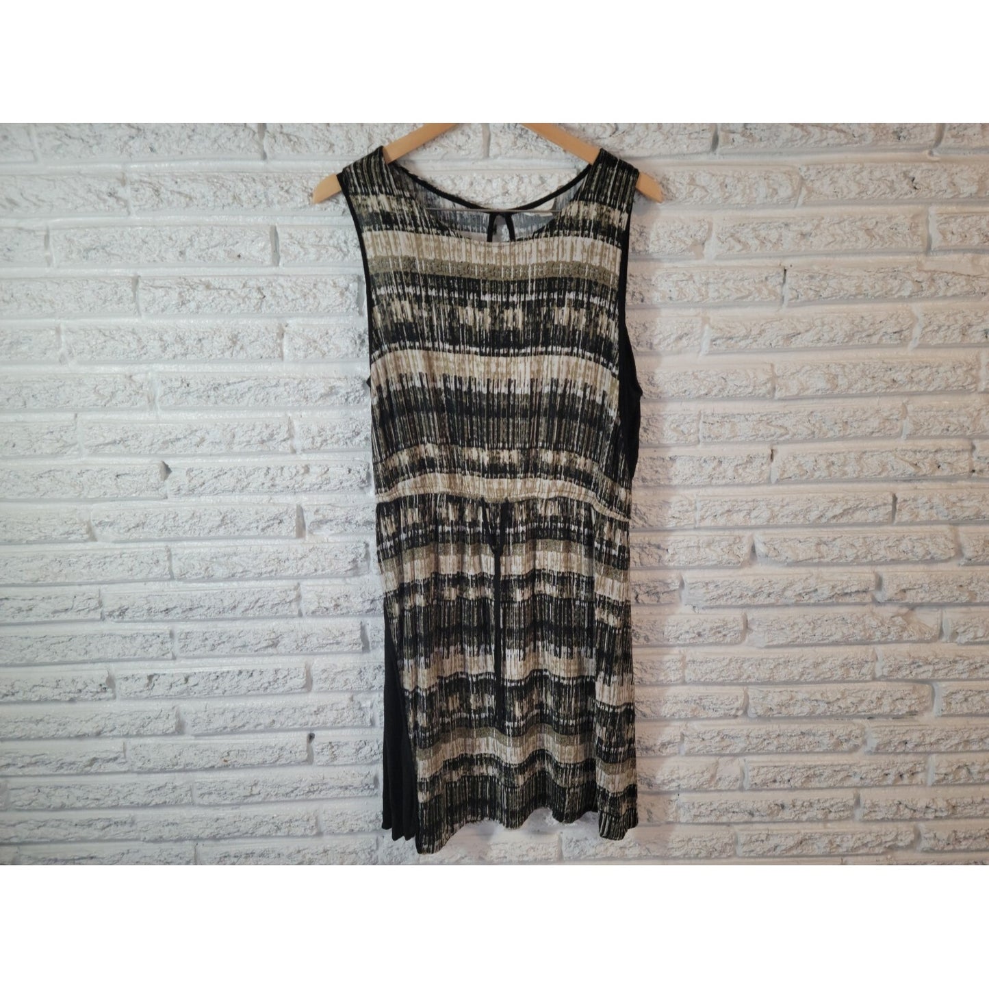 Cato Womens Dress 18W 20W Sheath Mini Sleeveless Keyhole Back Black Watercolor