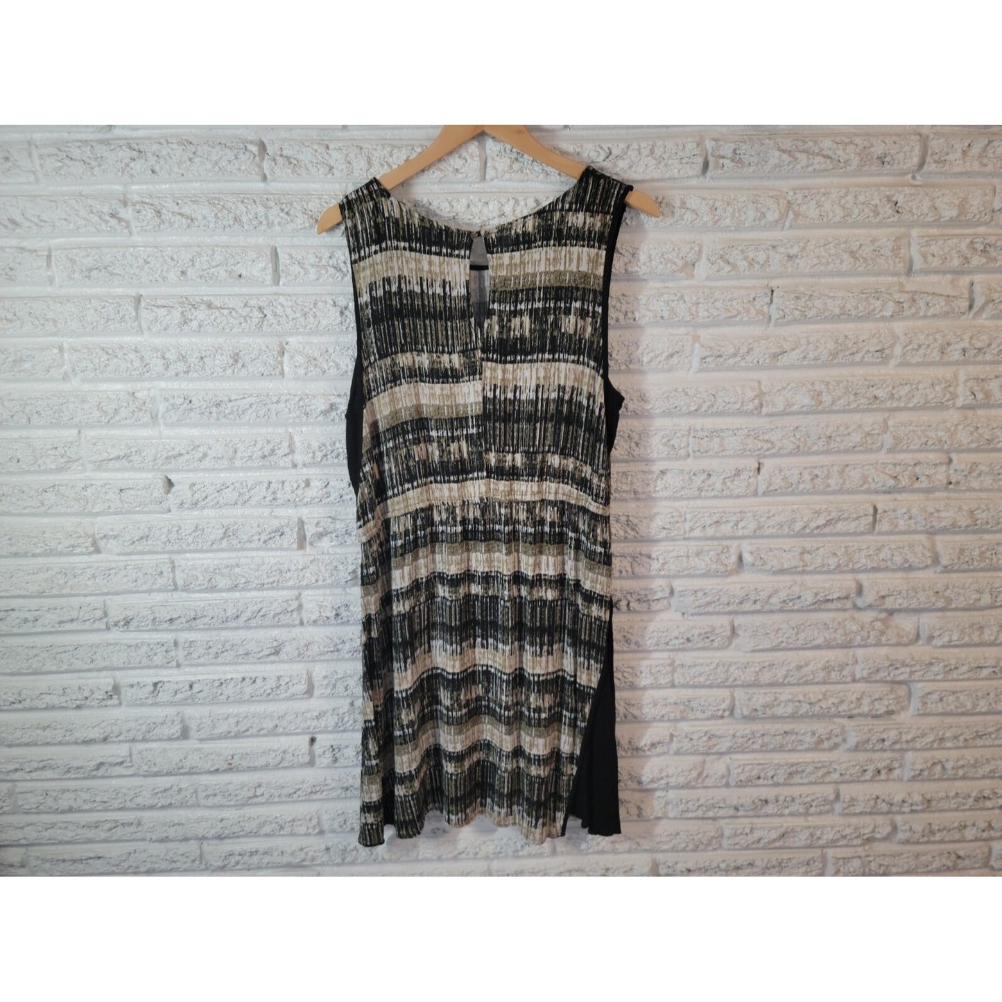 Cato Womens Dress 18W 20W Sheath Mini Sleeveless Keyhole Back Black Watercolor