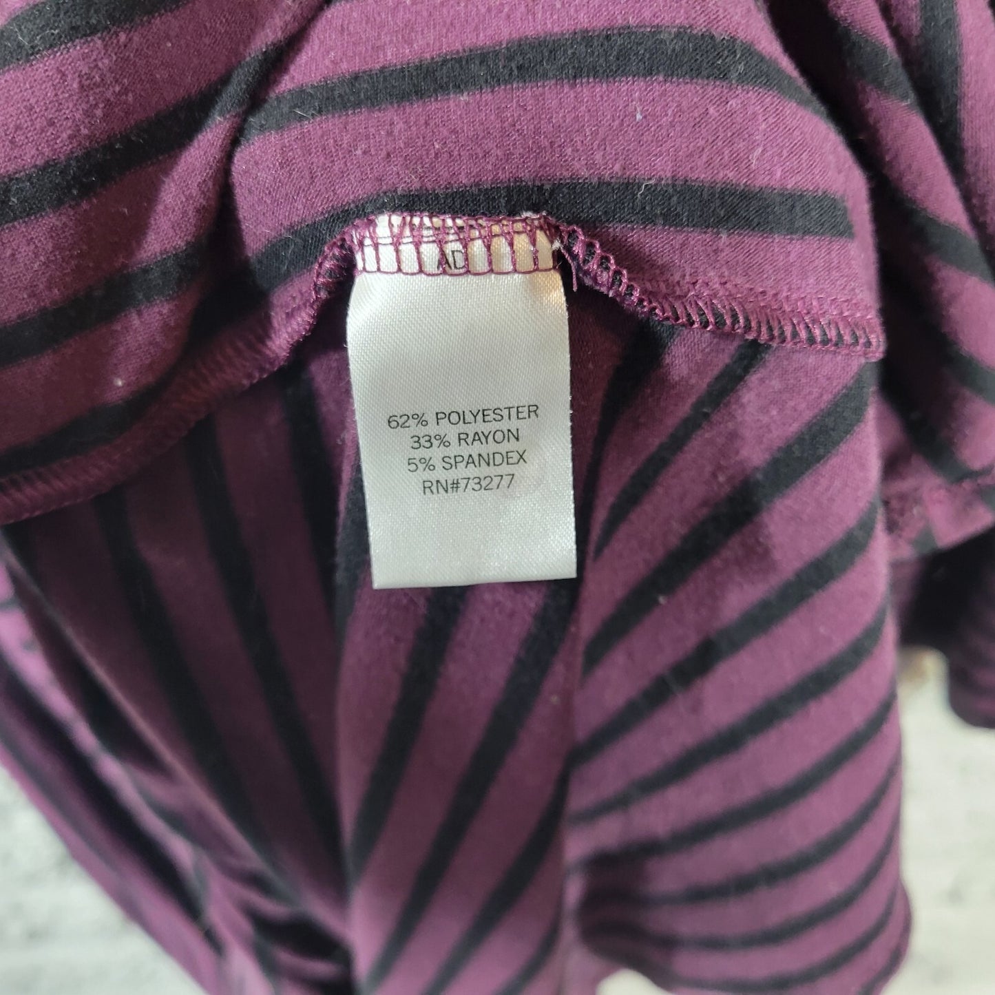 Apt 9 Womens Dress 1X Plus Long Sleeve Knit Purple Black Stripe Poly Blend