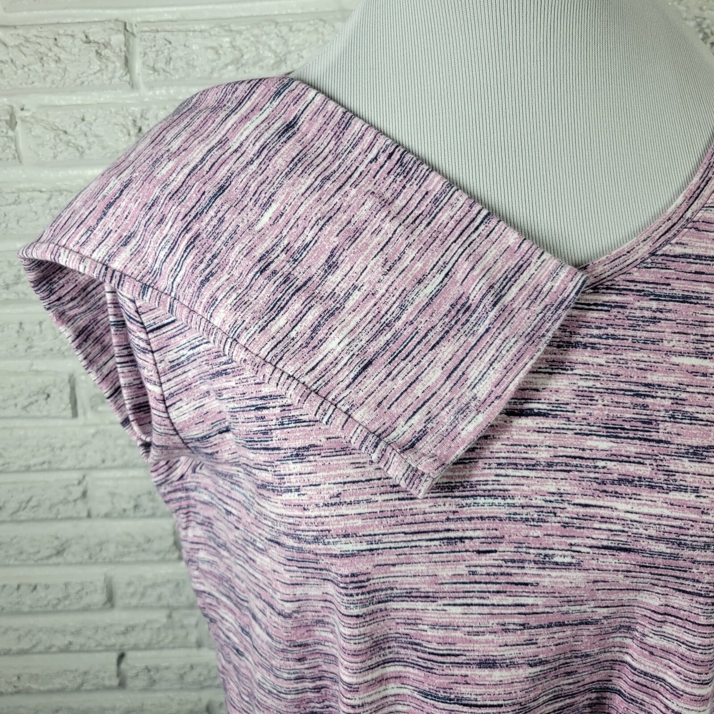 Croft Barrow Womens Top XXL Plus Tee Classic Long Sleeve Pink Heather Cotton