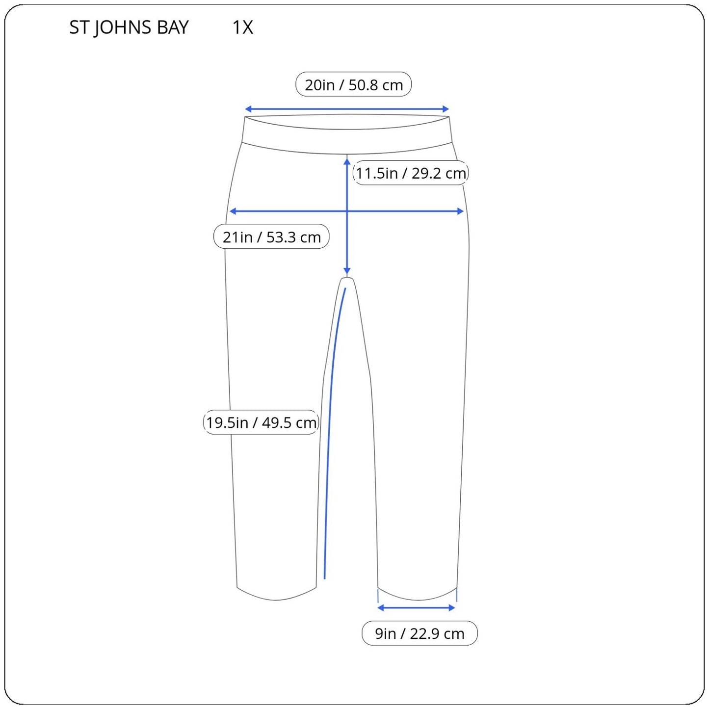 St Johns Bay Womens Pants 1X Plus Cargo Capri Gray Pull On Casual Comfy Pockets