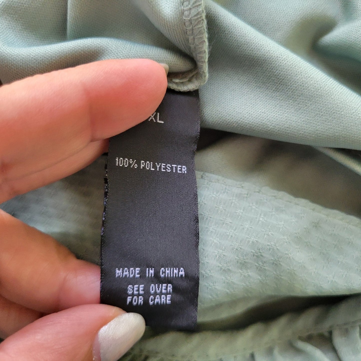 Alyx Womens Top Extra Large XL Sheer Crochet 3/4 Sleeve Green Lined Under Tank