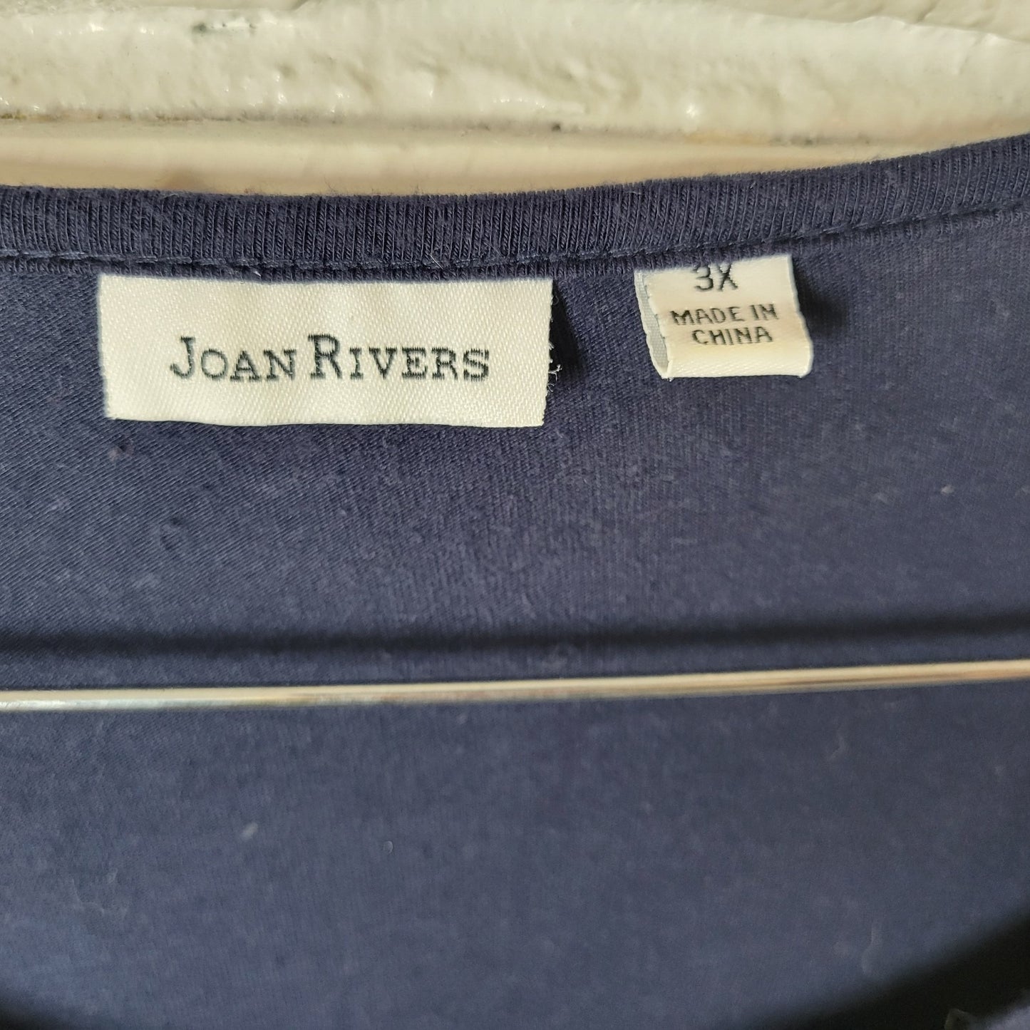 Joan Rivers Womens Top 3X Plus Tunic Blue Sequins Lined Party Career Sparkle