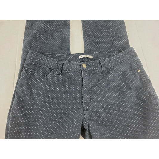 Lee Womens Jeans 18M Slender Secret Straight Leg Lower on Waist  Black Polka Dot