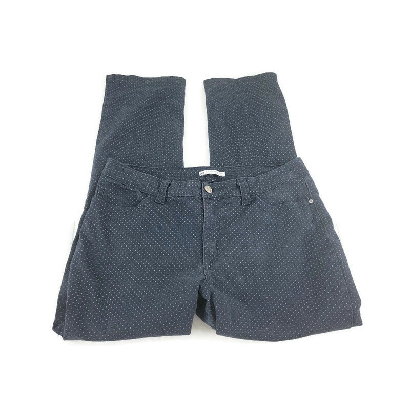 Lee Womens Jeans 18M Slender Secret Straight Leg Lower on Waist  Black Polka Dot