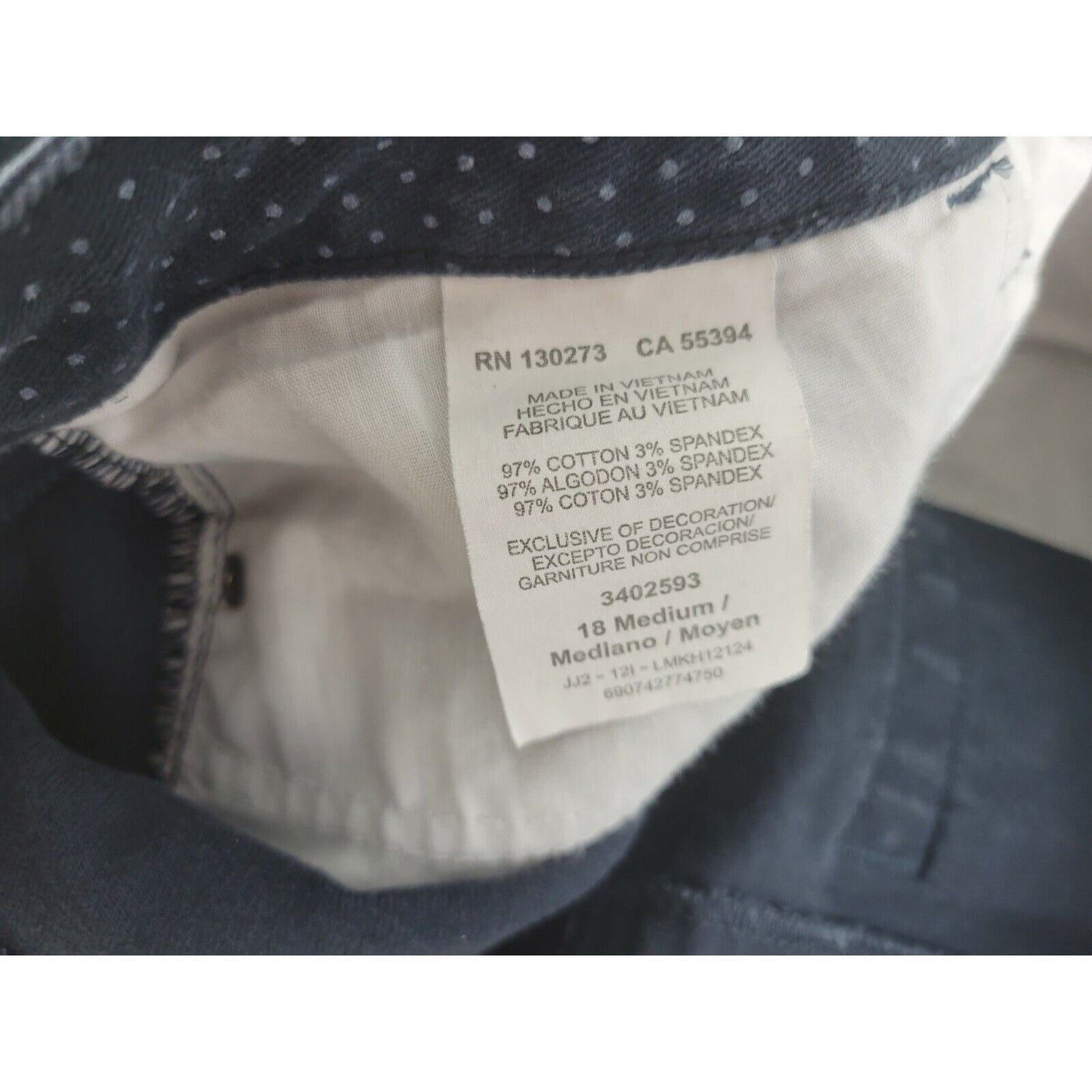 Lee Womens Jeans 18M Slender Secret Straight Leg Lower on Waist  Black Polka Dot