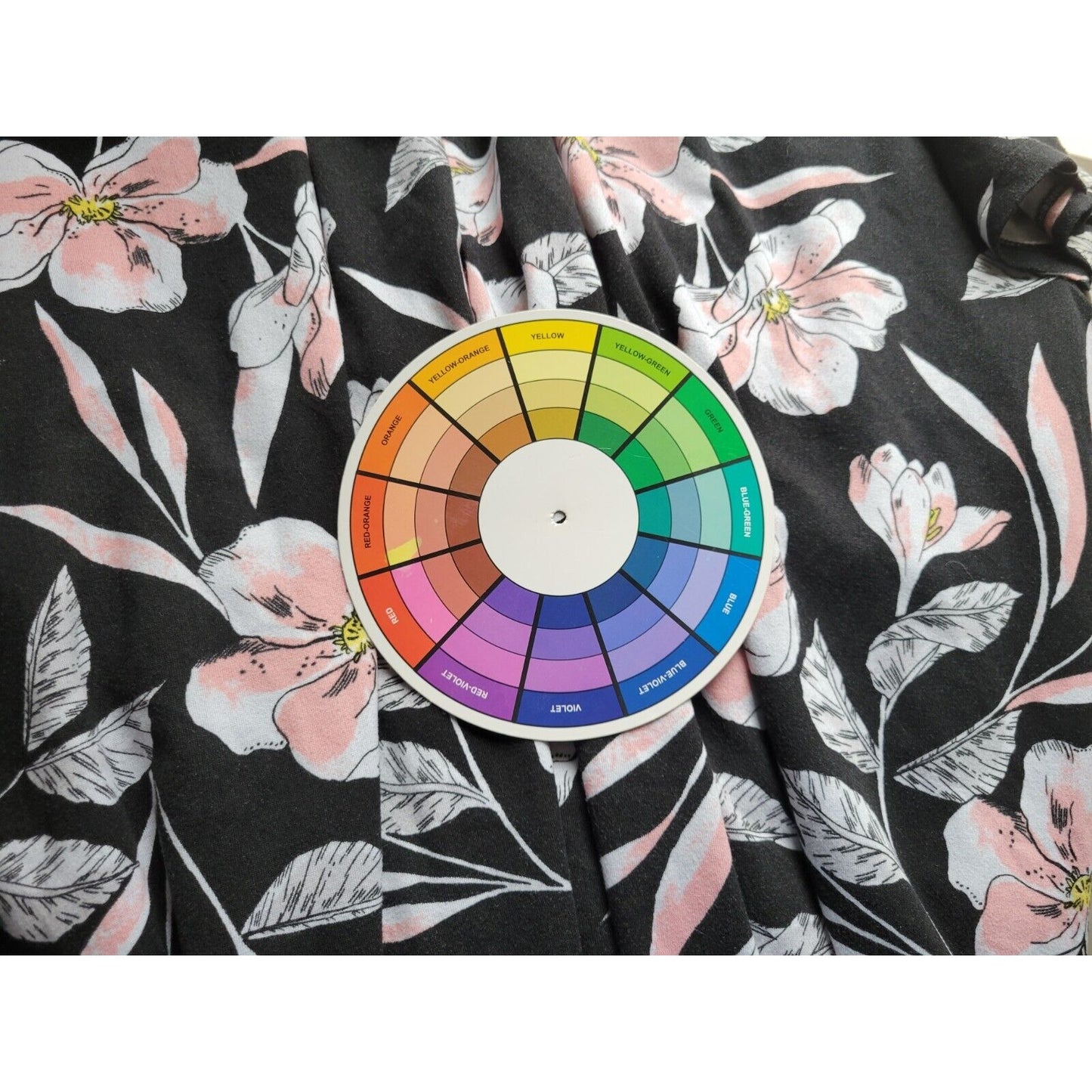 Anne  Klein Womens Dress 1X Plus Mini T-Shirt Cap Sleeve Black Floral Poly Blend