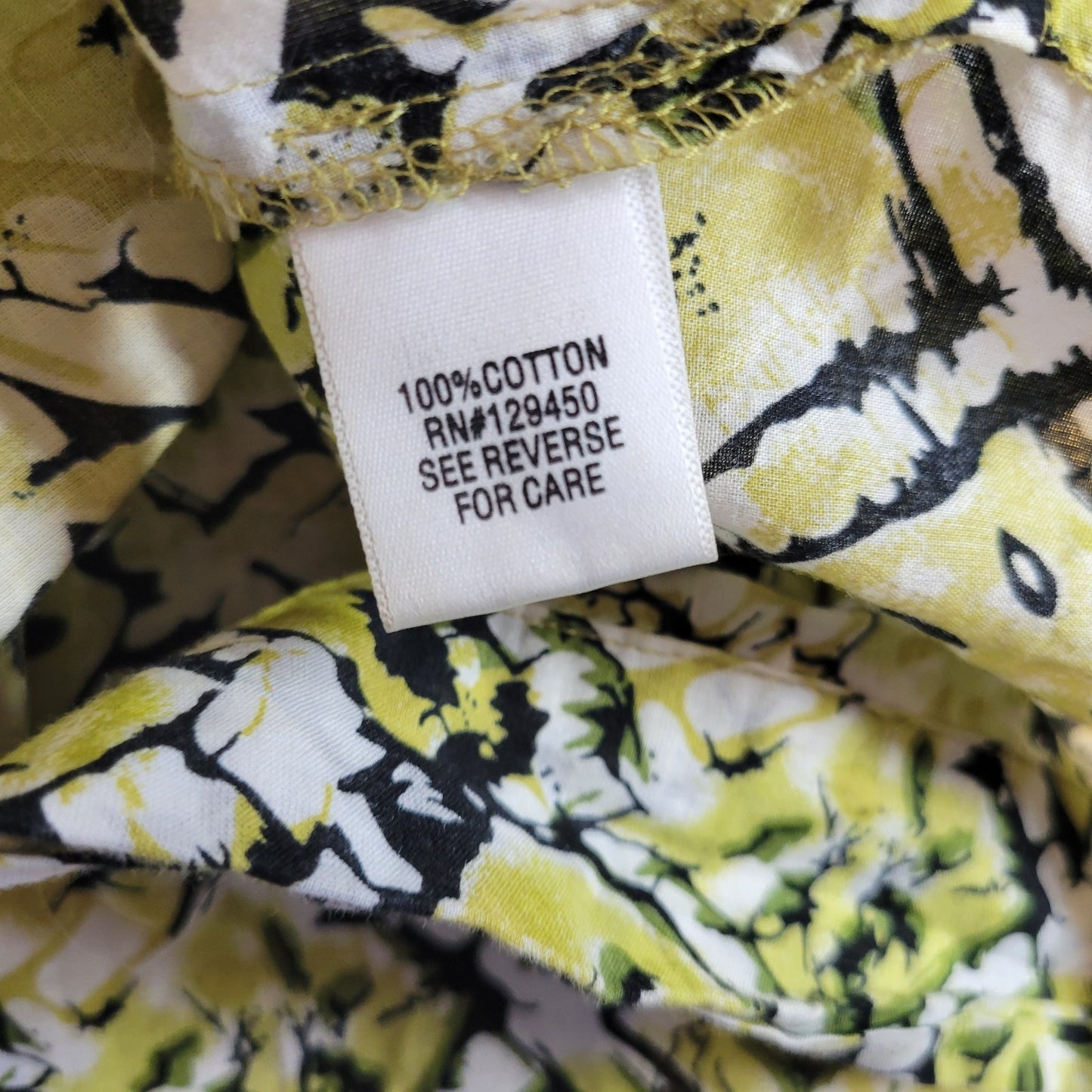 Apt 9 Womens Top Extra Large Cap Sleeve Green Geometric Smocked Tied Hem Casual