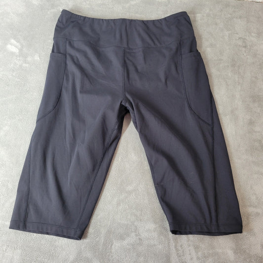 Baleaf Womens Shorts 2XL Plus Biker Black Poly Blend LONG Lightweight Pockets