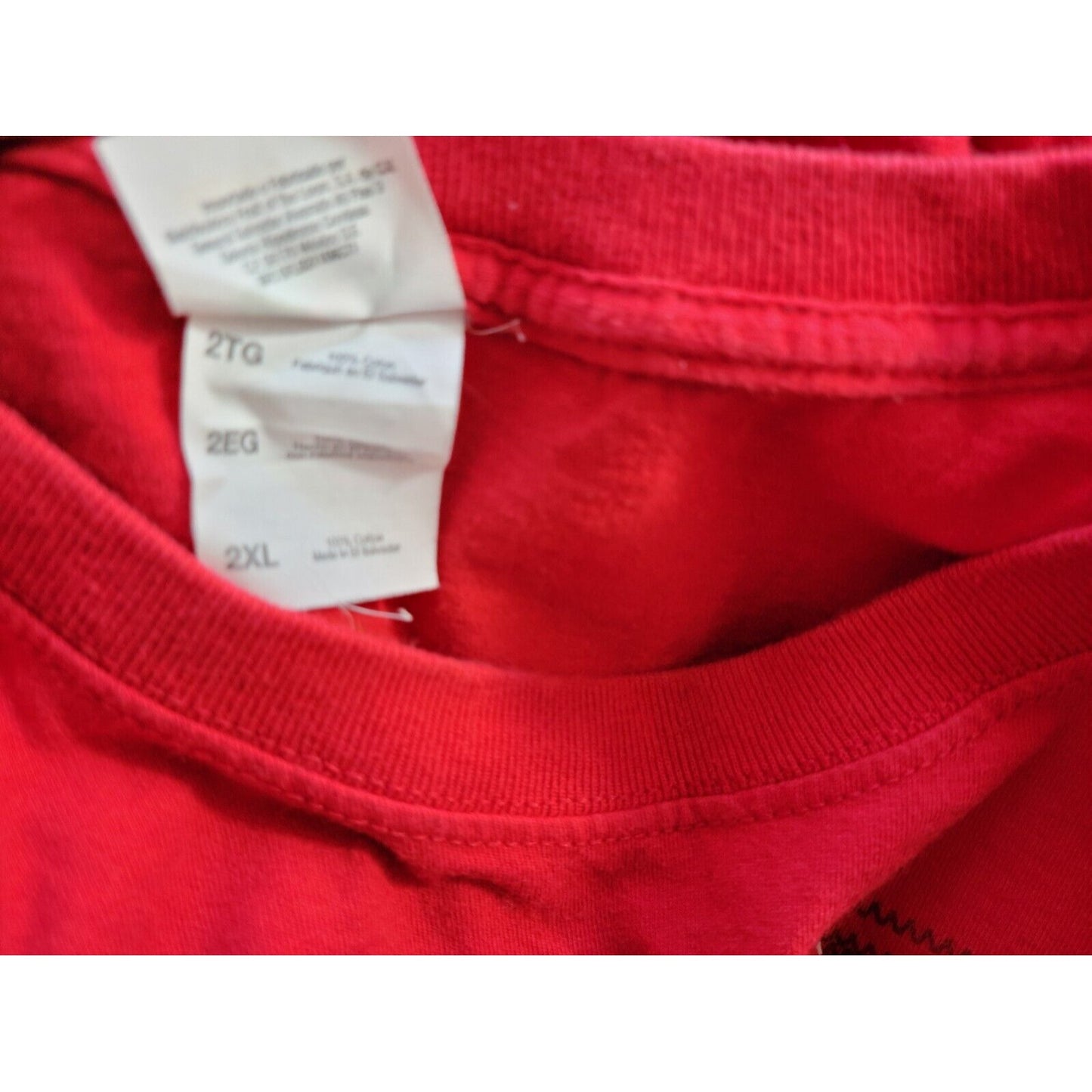 Christmas Womens Shirt 2XL Plus Tee Meowy Cat Kitten Red Crew Neck Short Sleeve