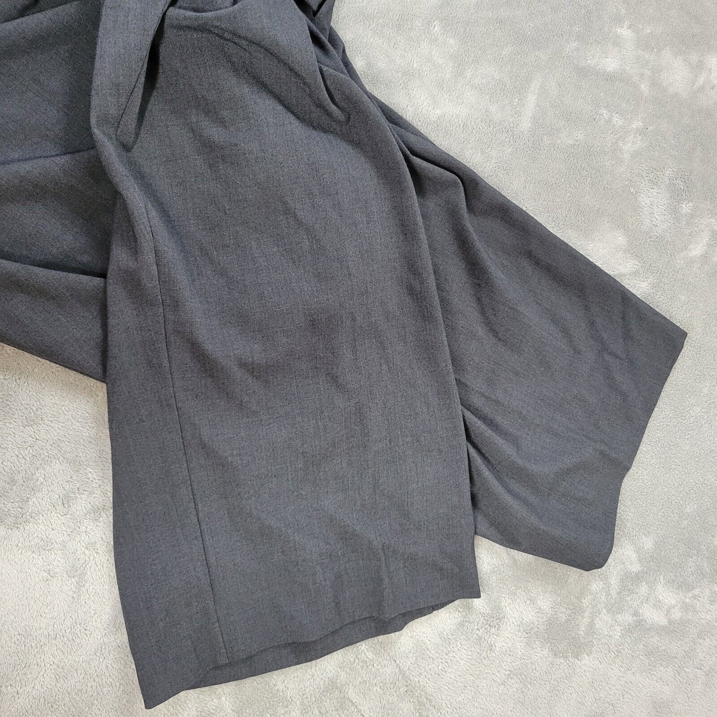 Catherines Womens Pants 4X Refined Capri Pull On Gray Poly Blend Office Casual
