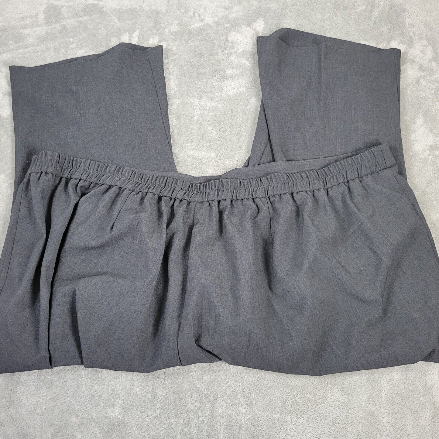 Catherines Womens Pants 4X Refined Capri Pull On Gray Poly Blend Office Casual