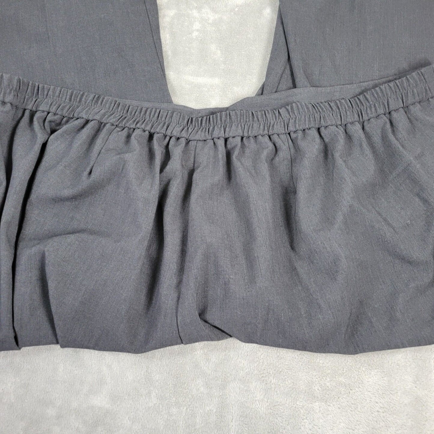 Catherines Womens Pants 4X Refined Capri Pull On Gray Poly Blend Office Casual