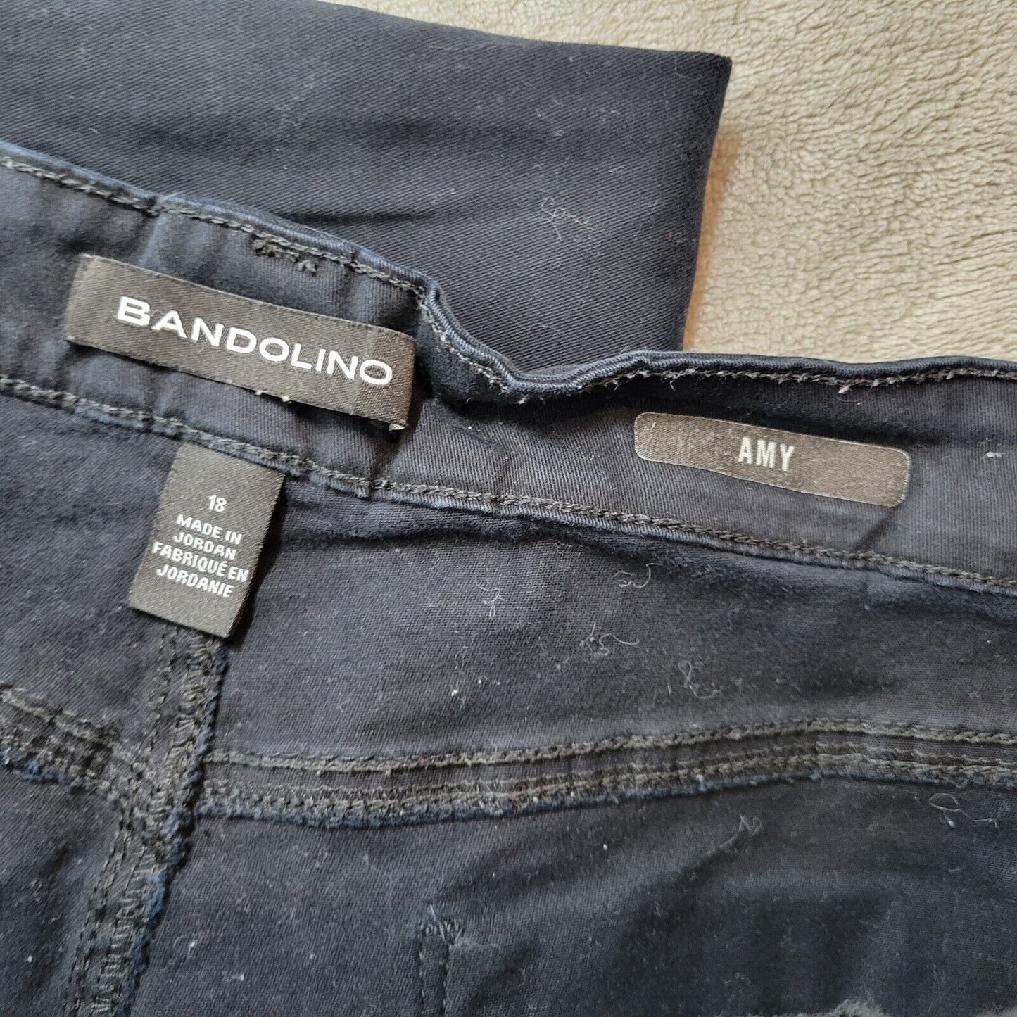 Bandolino Womens Pants 18 Plus Amy Black Zip Fly Elastic Waist Casual Comfy