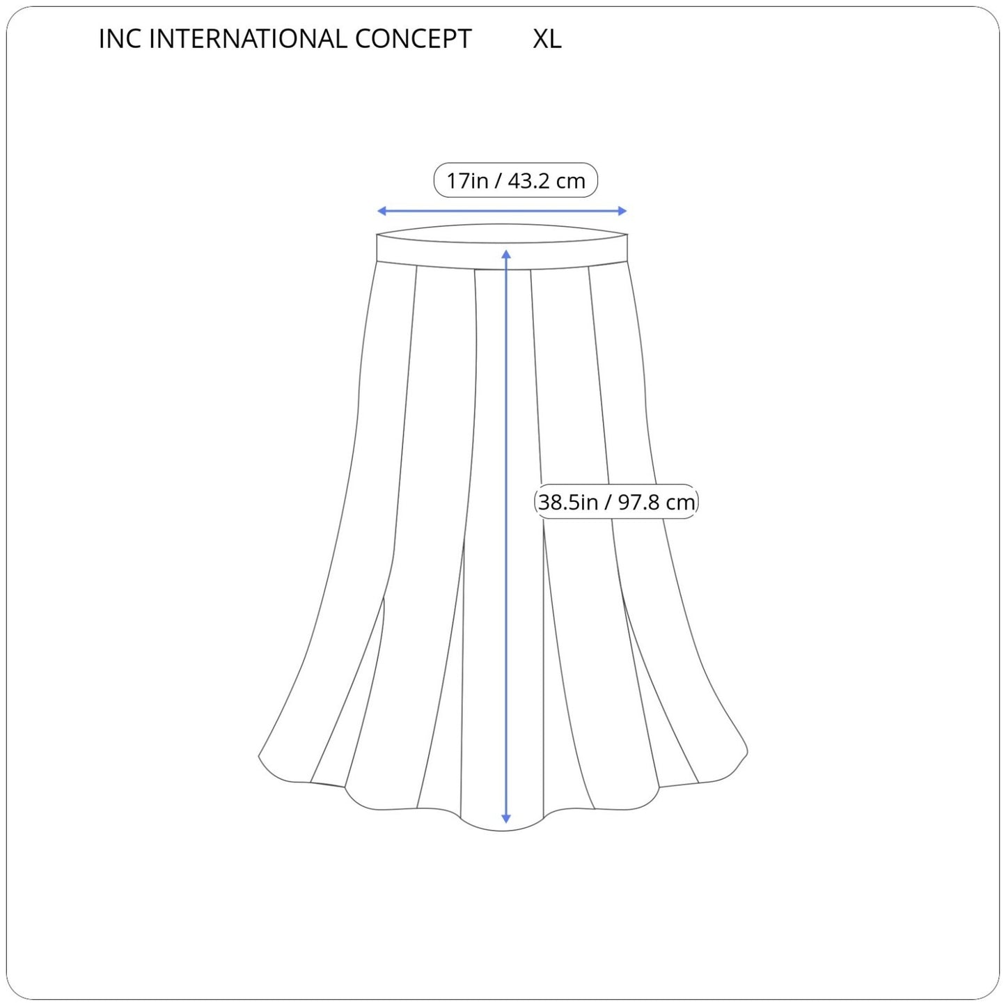 INC International Concepts Womens Skirt XL Midi Gray Stripe Rayon Blend Lined