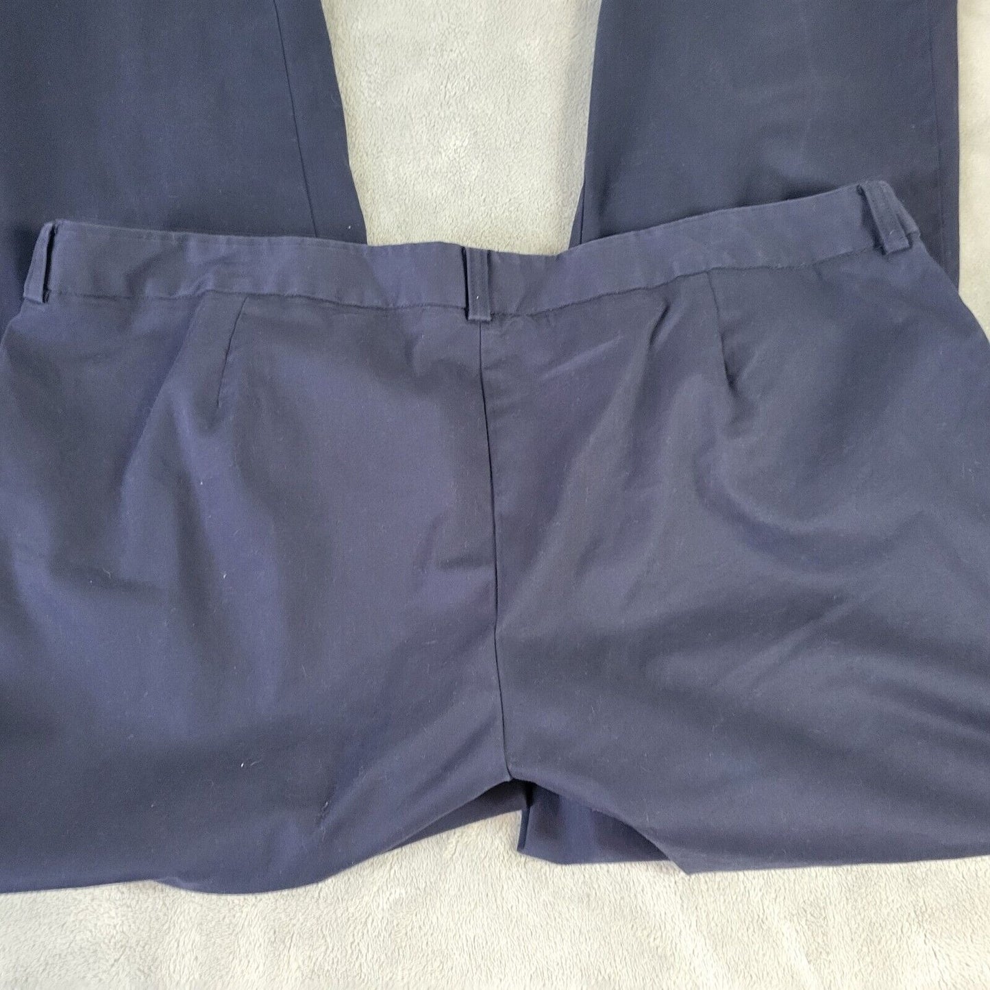 Jones New York Womens Pants 20W Plus Straight Leg Blue Cotton Blend Zip Fly