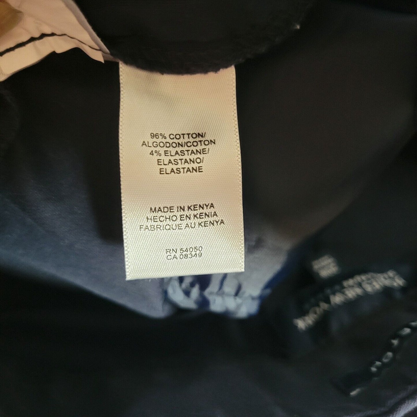 Jones New York Womens Pants 20W Plus Straight Leg Blue Cotton Blend Zip Fly