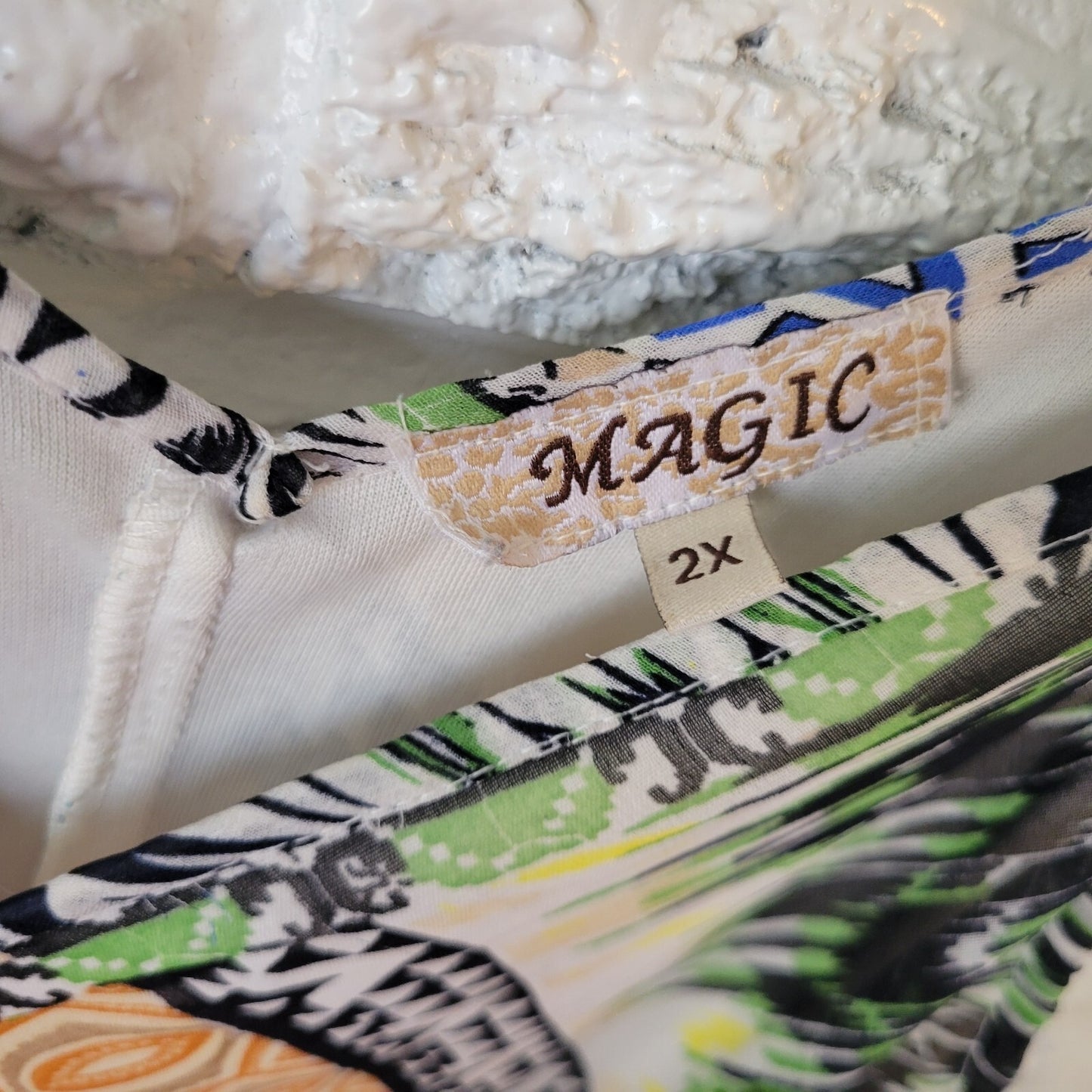 Magic Womens Dress 2X Slip Mini Layered Handkerchief Hem Boho Gold Green Lined