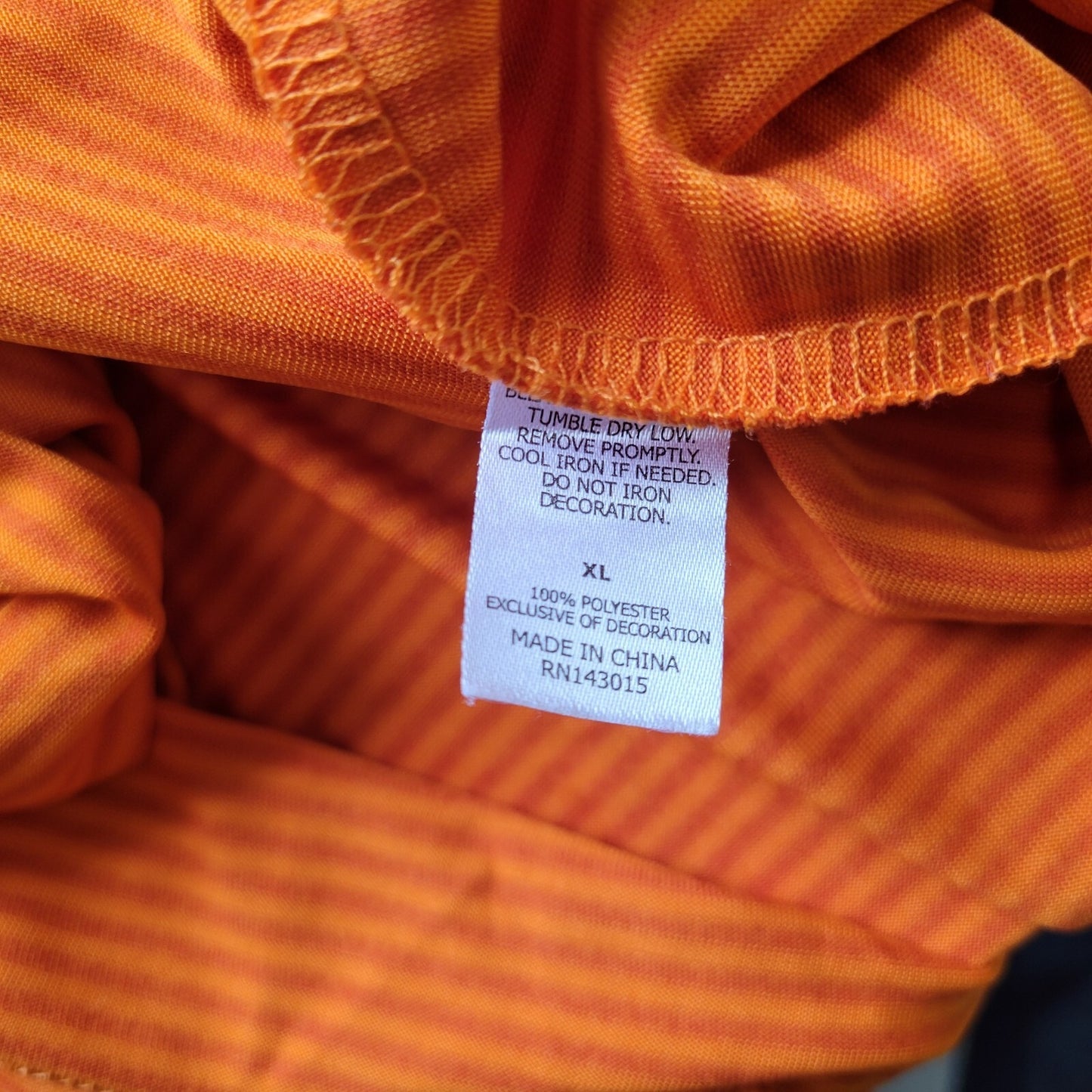 Whataburger Womens Top Extra Large XL Uniform Short Sleeve Collar Orange Stripe