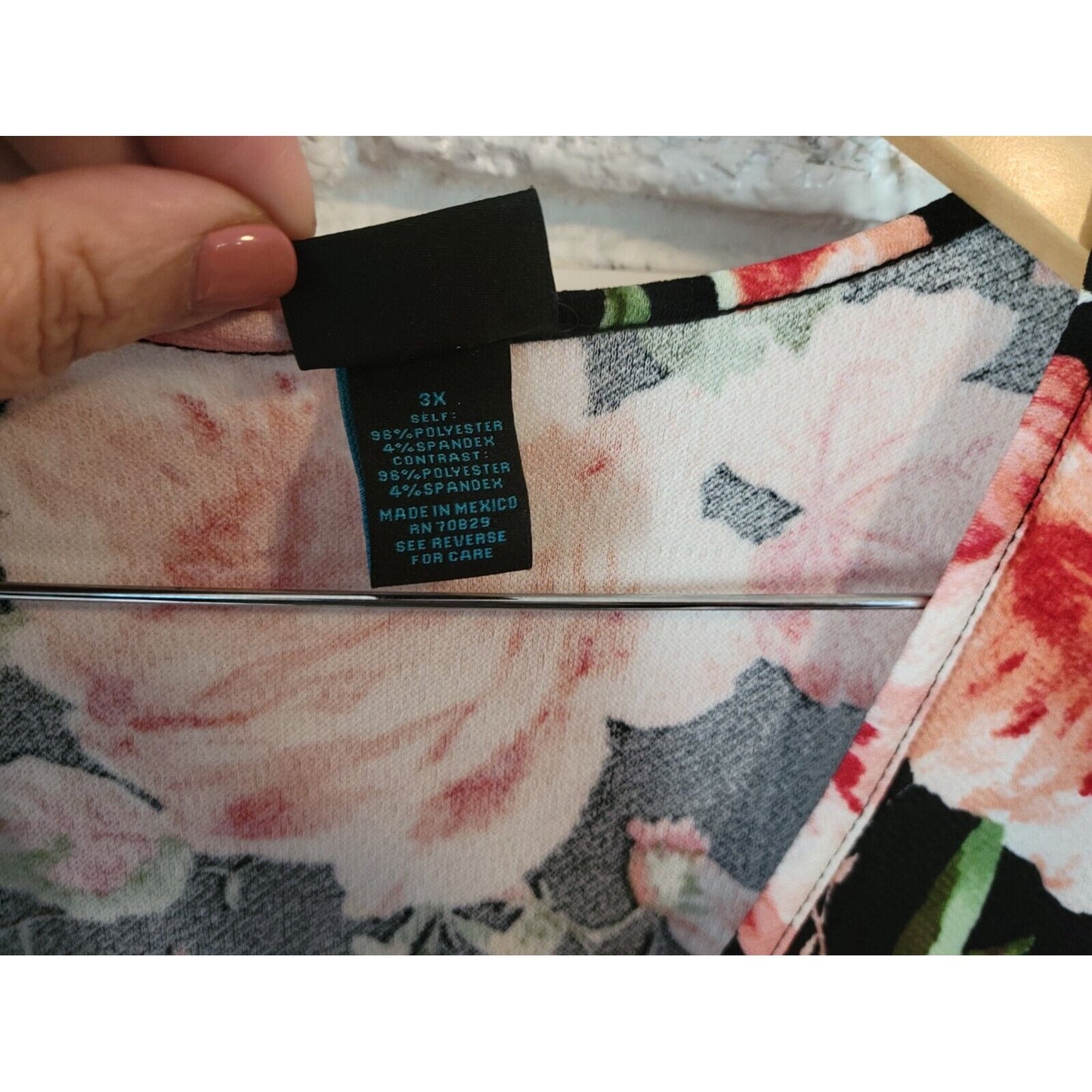 Rue 21 Women Dress 3X Mini Sheath Black Pink Floral Short Sleeve Office Career