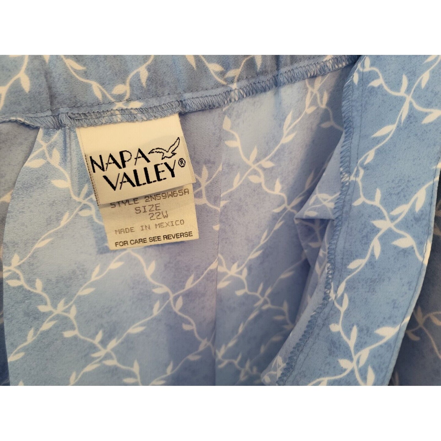 Napa Valley Womens Skirt 22W ALine Polyester Blue Floral Button Pleated Career