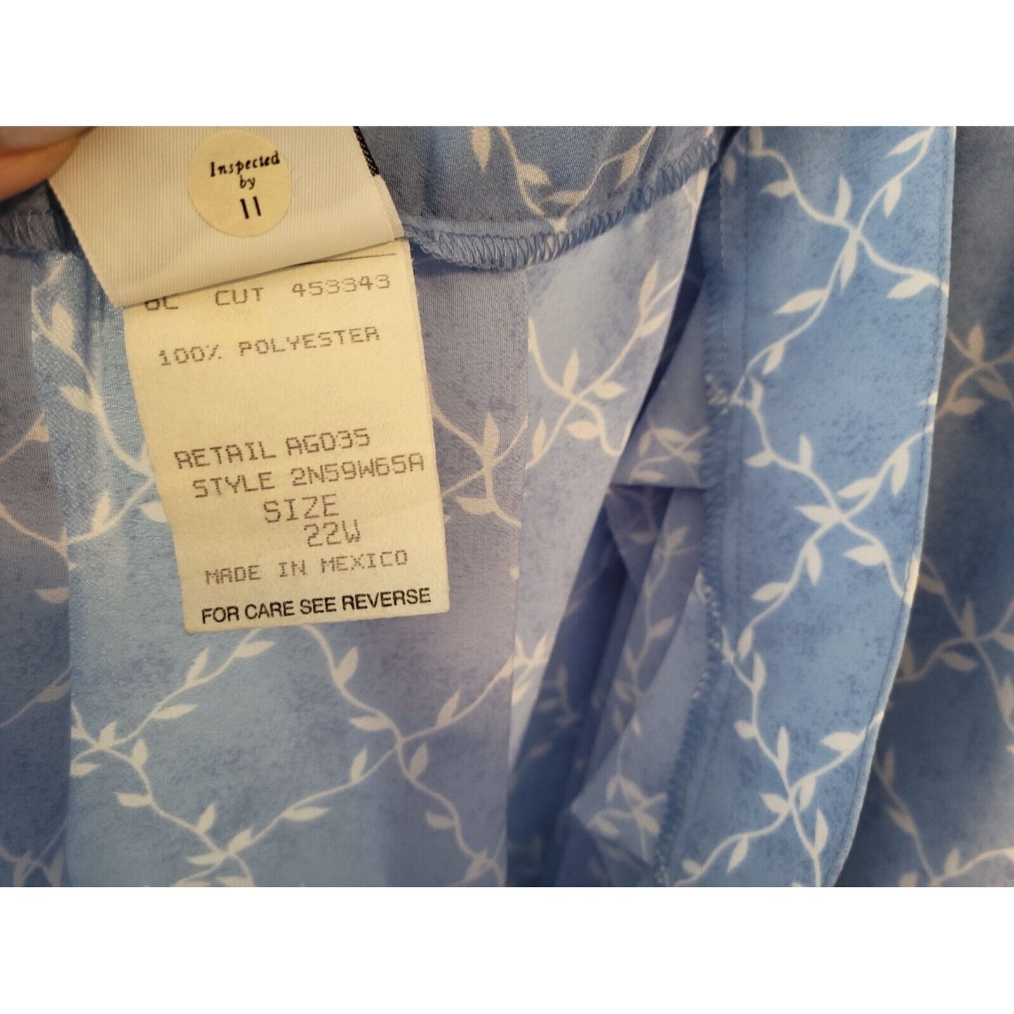 Napa Valley Womens Skirt 22W ALine Polyester Blue Floral Button Pleated Career