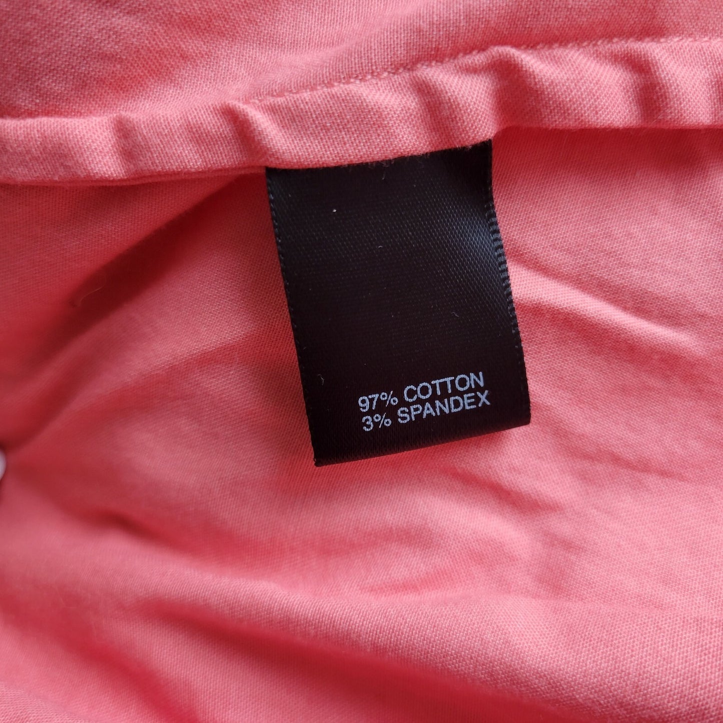 Avenue Women Shirt 22 24 Plus Button Front 3/4 Sleeves Collar Peach Orange Basic