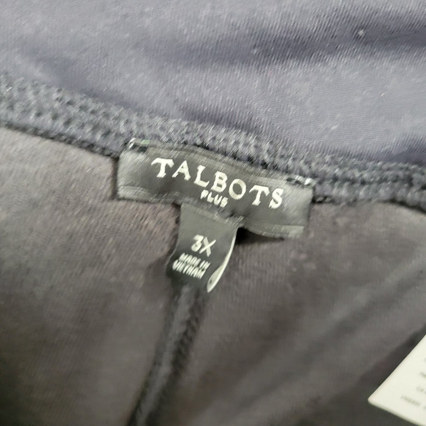 Talbots Womens Pants 3X Plus Pull On Black Soft Velour Comfy Cotton Blend Casual