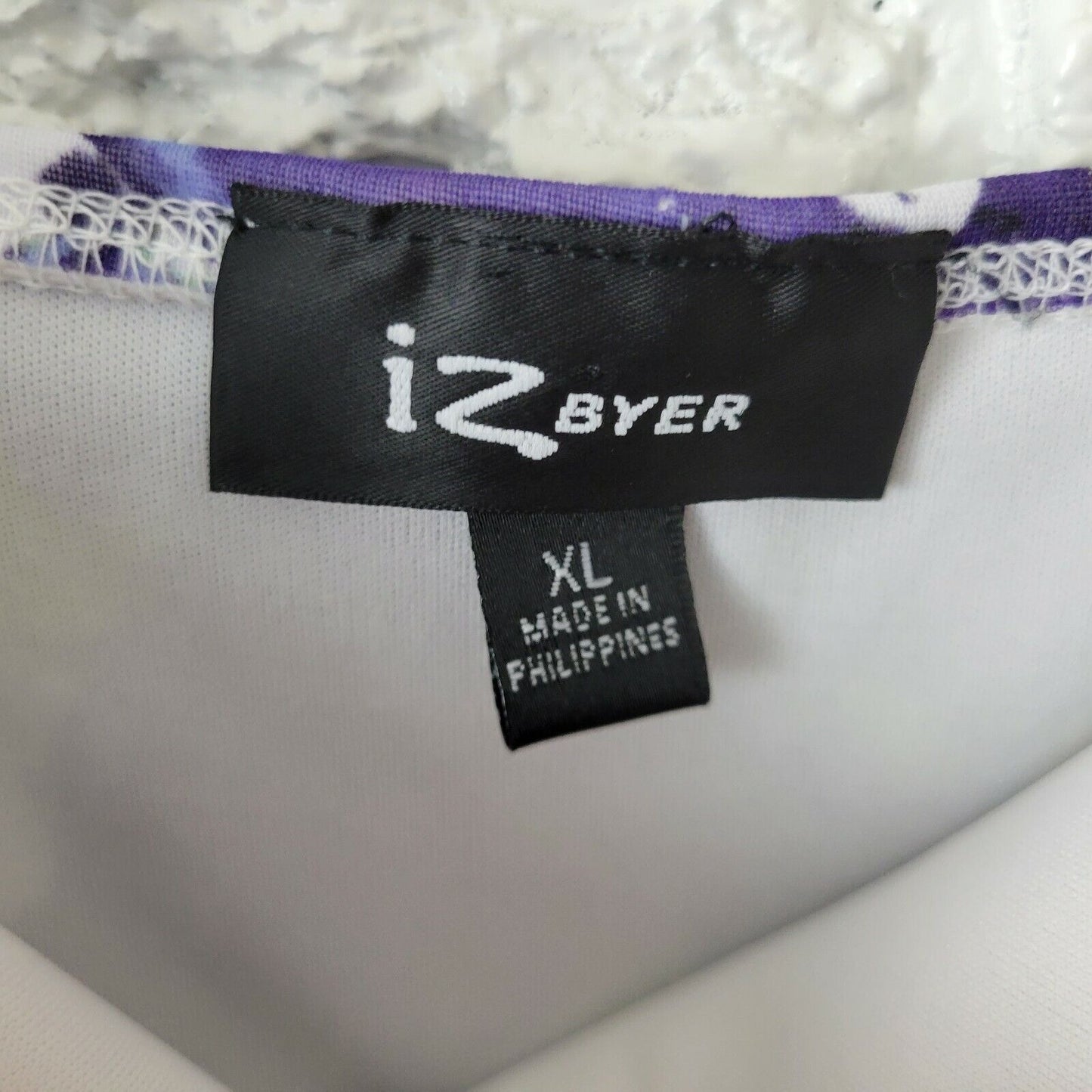IZ Byer Womens Dress XL Mini Purple Floral Spaghetti Strap Lined Slip Party Mesh